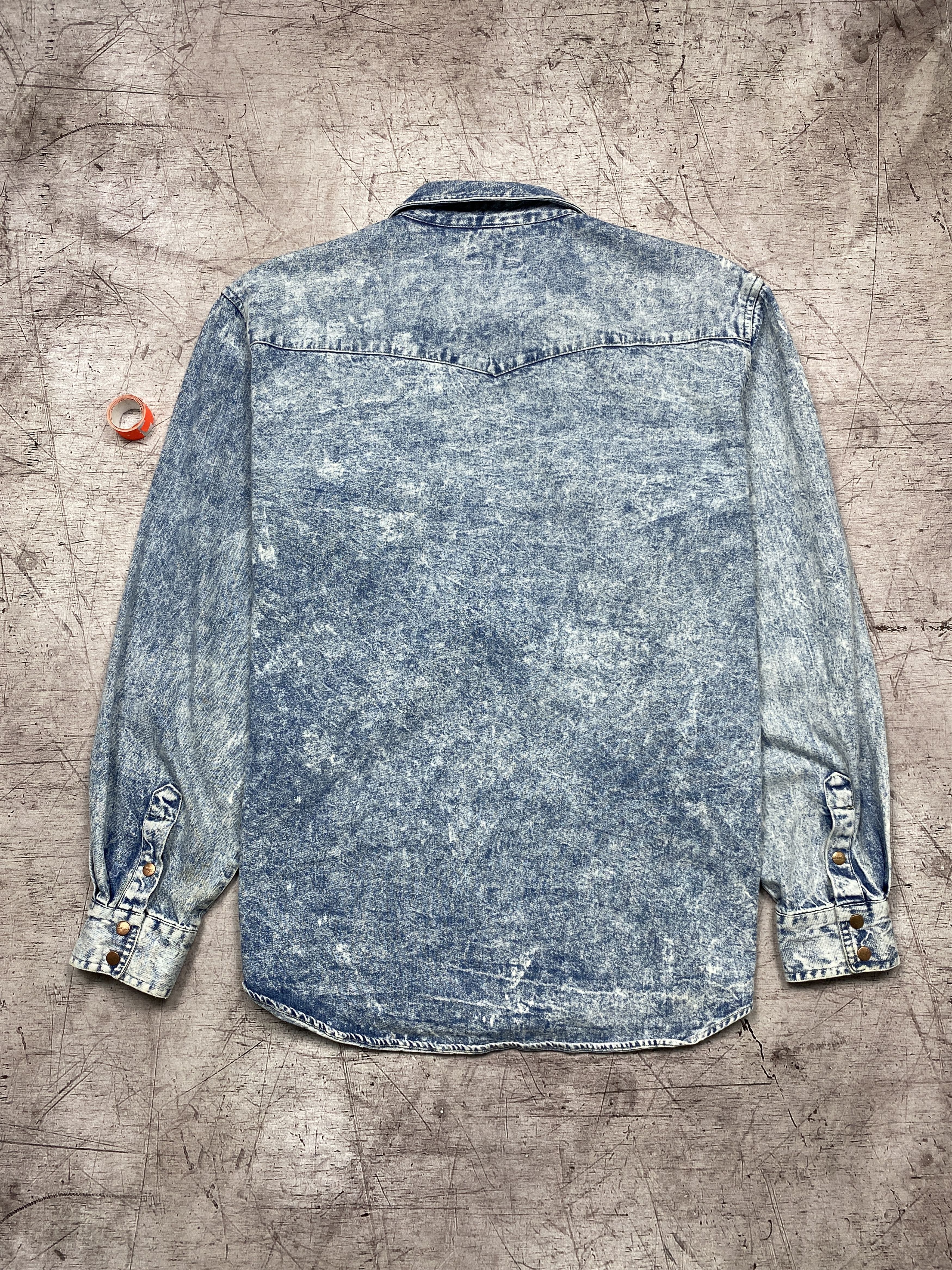 Vintage × Wrangler Wrangler 90s Vintage Mens Denim Shirt Size US L / EU 52-54 / 3 - 9 Thumbnail