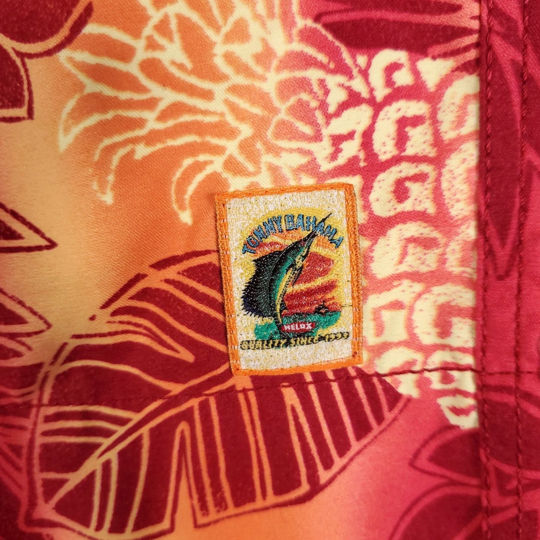 Tommy Bahama Tommy Bahama Swim Trunks Mens Medium Red Orange Tropical Beach Board Shorts Size US 31 - 6 Thumbnail