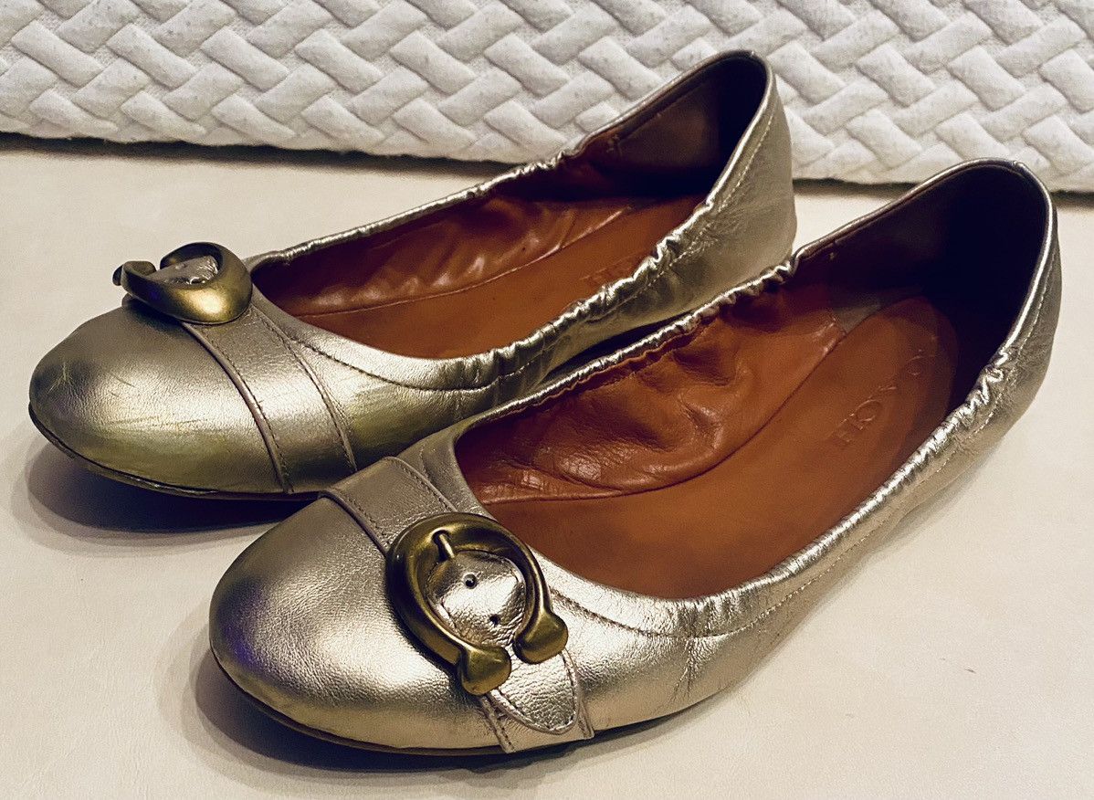 Coach Coach Stanton Champagne Leather C Buckle Ballet Flats 9.5 M Size US 9.5 / IT 39.5 - 1 Thumbnail