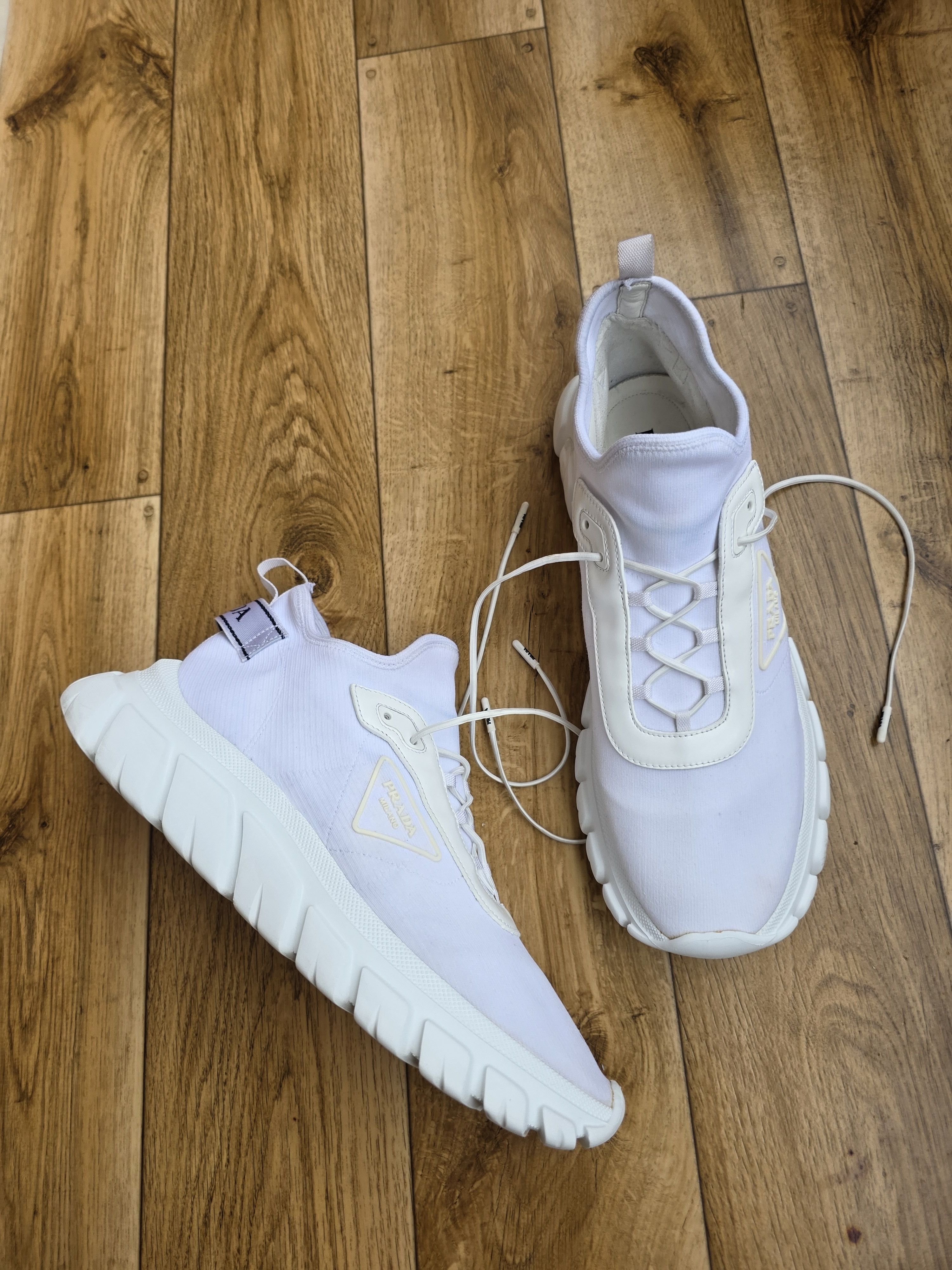 Prada Prada Low Top White Men Sneakers Size US 12 / EU 45 - 15 Thumbnail