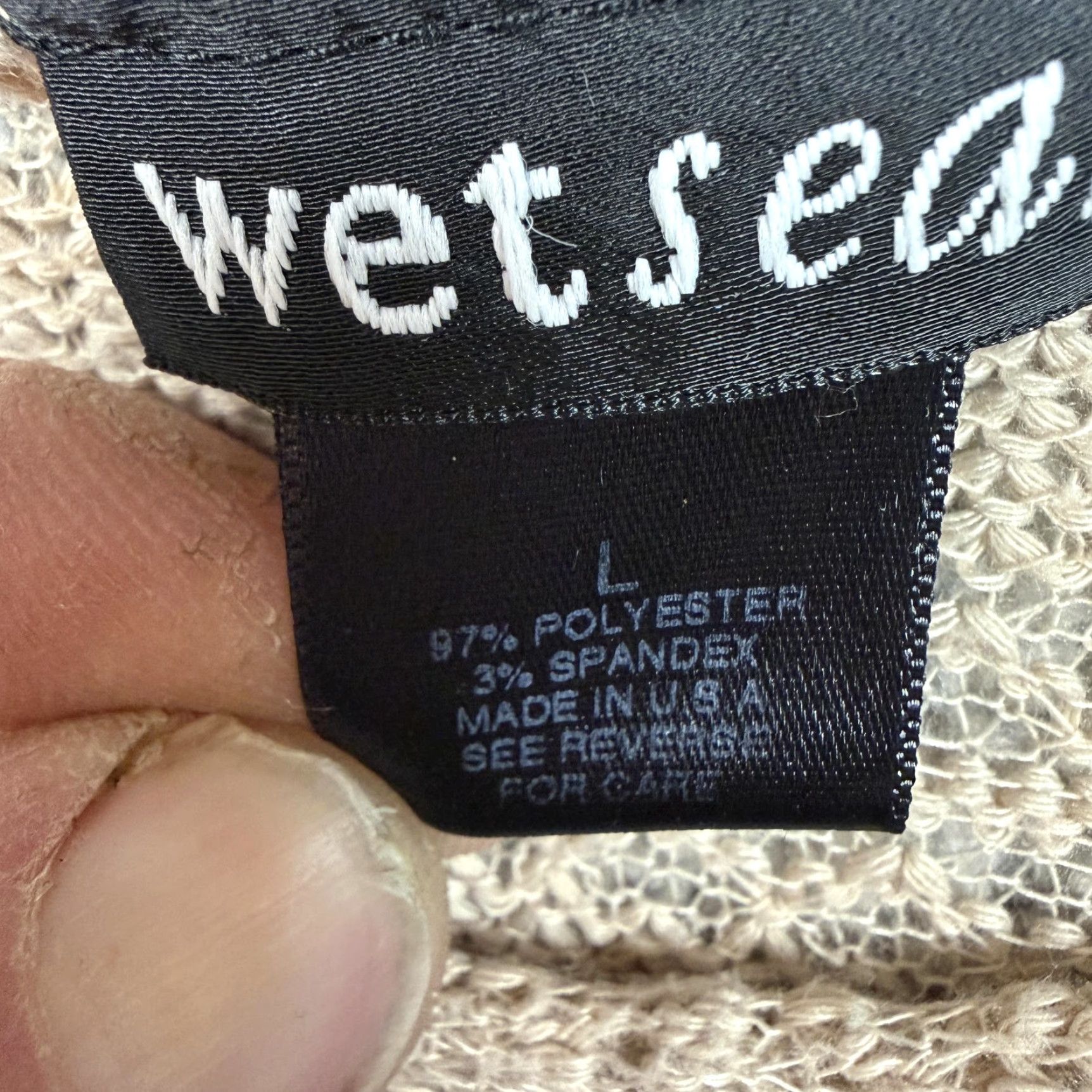 Vintage VINTAGE Wet-seal Dress Knit Sleeve Long L Beige 90s Grunge Indie Sleaze Side Slit Knee Length Bodycon Sweater Open Knit Casual Womens Size L / US 10 / IT 46 - 6 Thumbnail
