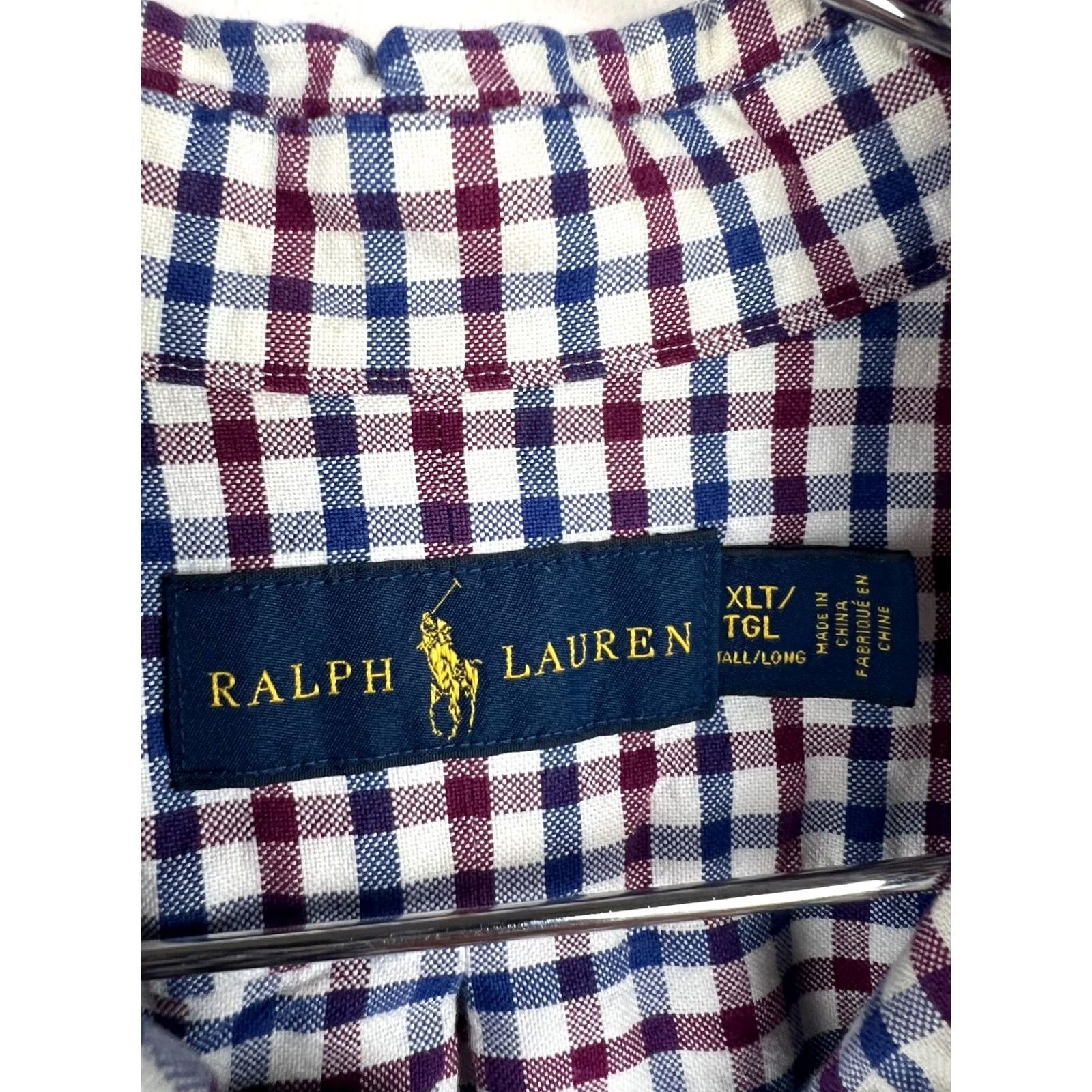 Ralph Lauren Ralph Lauren XLT Button-Down Shirt Men’s Long Sleeve Plaid Red Blue Check Classic Fit Tailored Tall/Long Color: Blue Size US XL / EU 56 / 4 - 3 Thumbnail