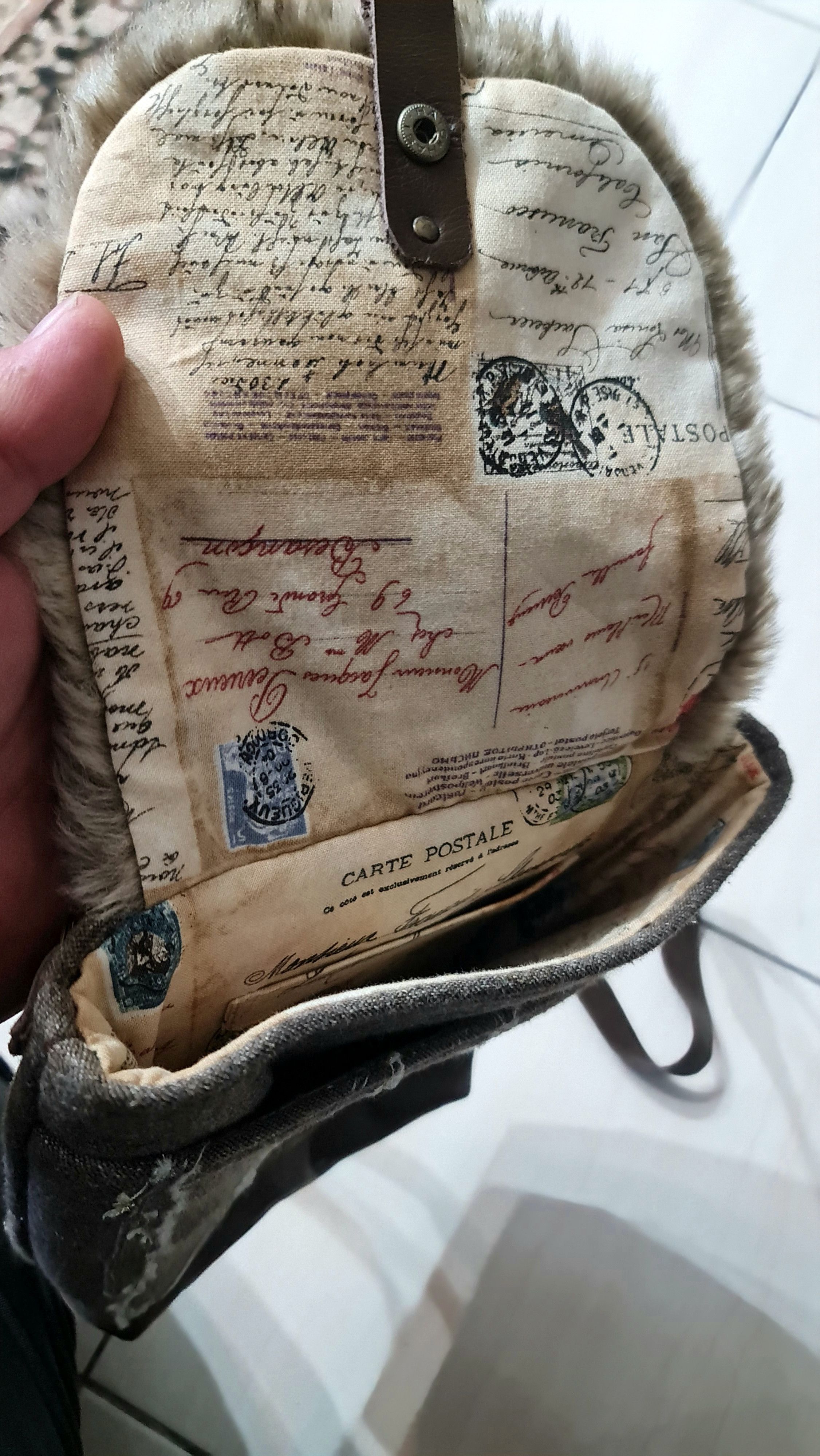 Leather Rare Fur Slim Bag Maps Size ONE SIZE - 7 Thumbnail