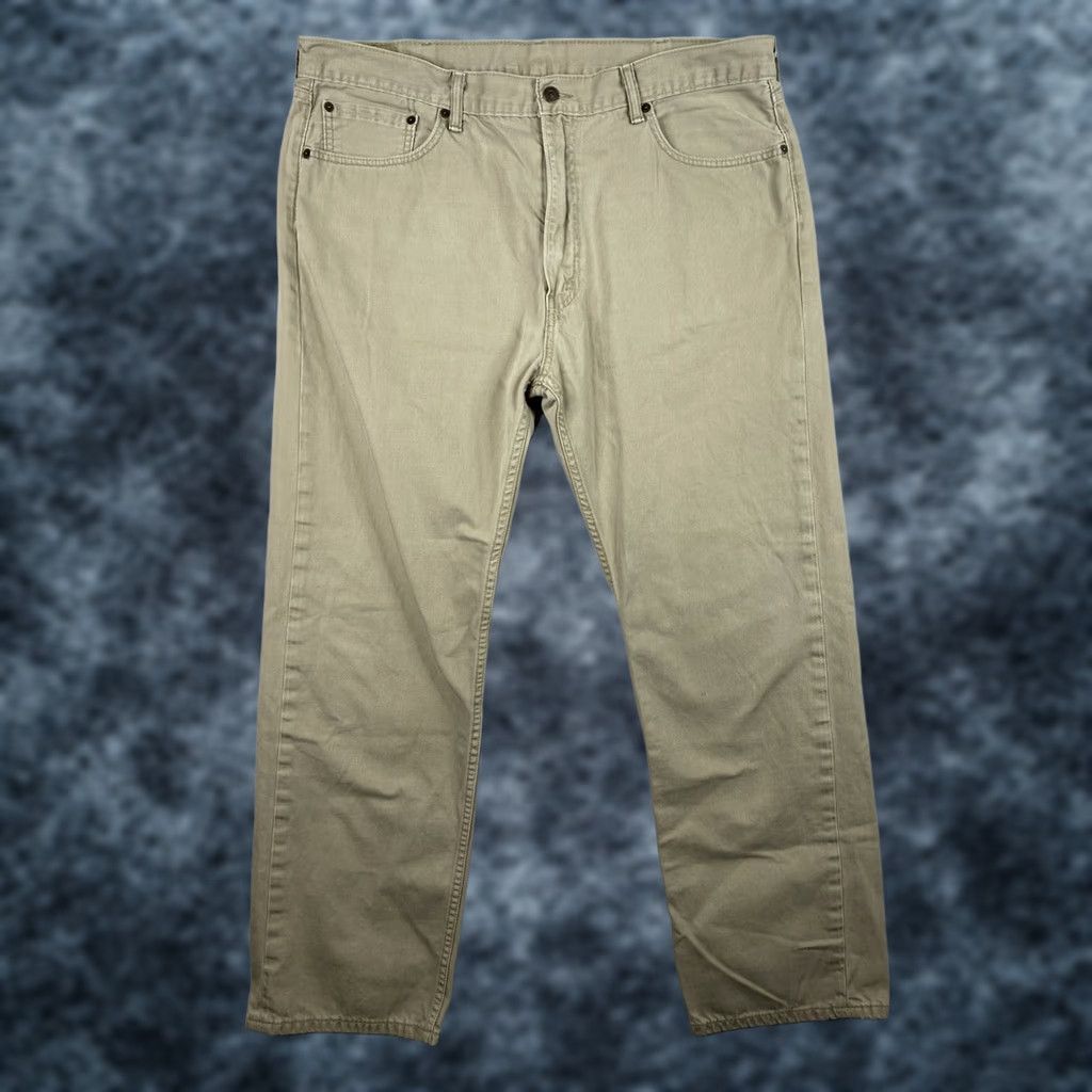 Levi's Levi's 505 Jeans Mens 40x32 Tan Cream Straight 5 Pocket Logo Vintage Style 90s Theme) Size US 40 / EU 56 - 1 Thumbnail