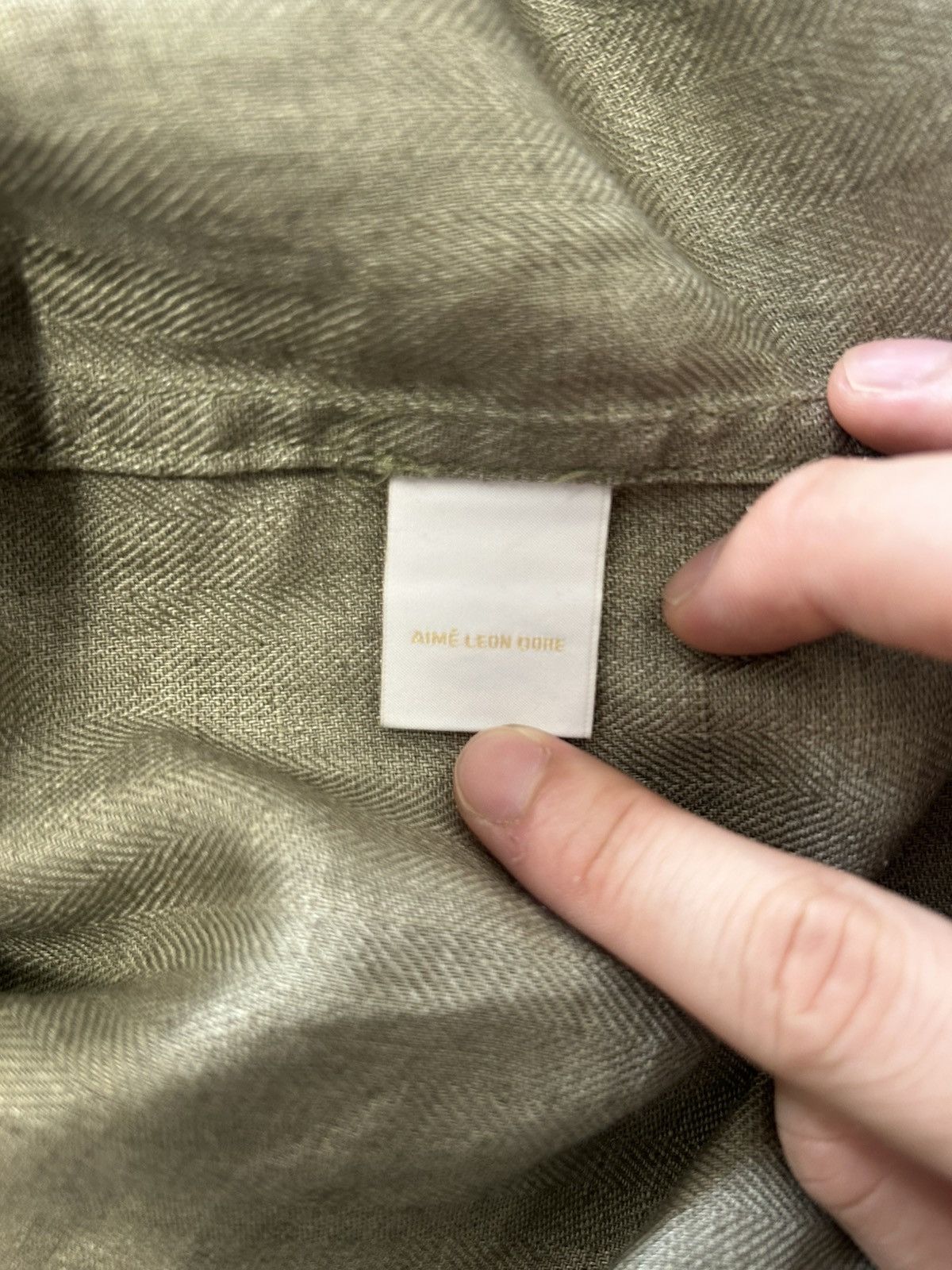 Aime Leon Dore Aimé Leon Dore Linen Chore Jacket (Olive/M) Size US M / EU 48-50 / 2 - 3 Thumbnail