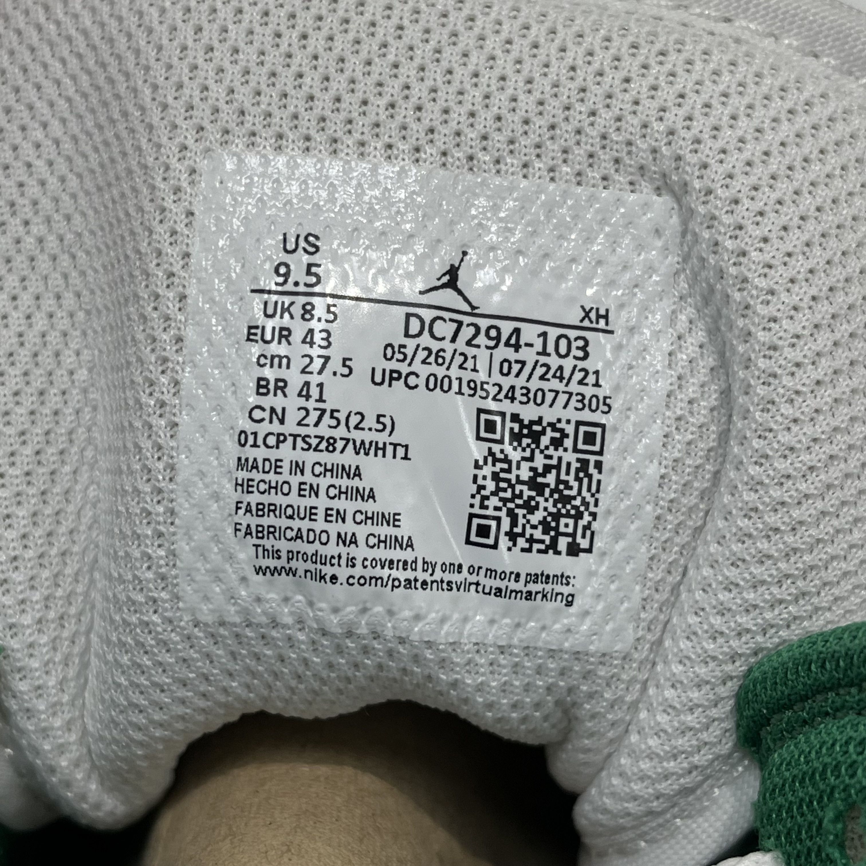 Nike Air Jordan 1 Mid SE Grey Green Size US 9.5 / EU 42-43 - 6 Thumbnail