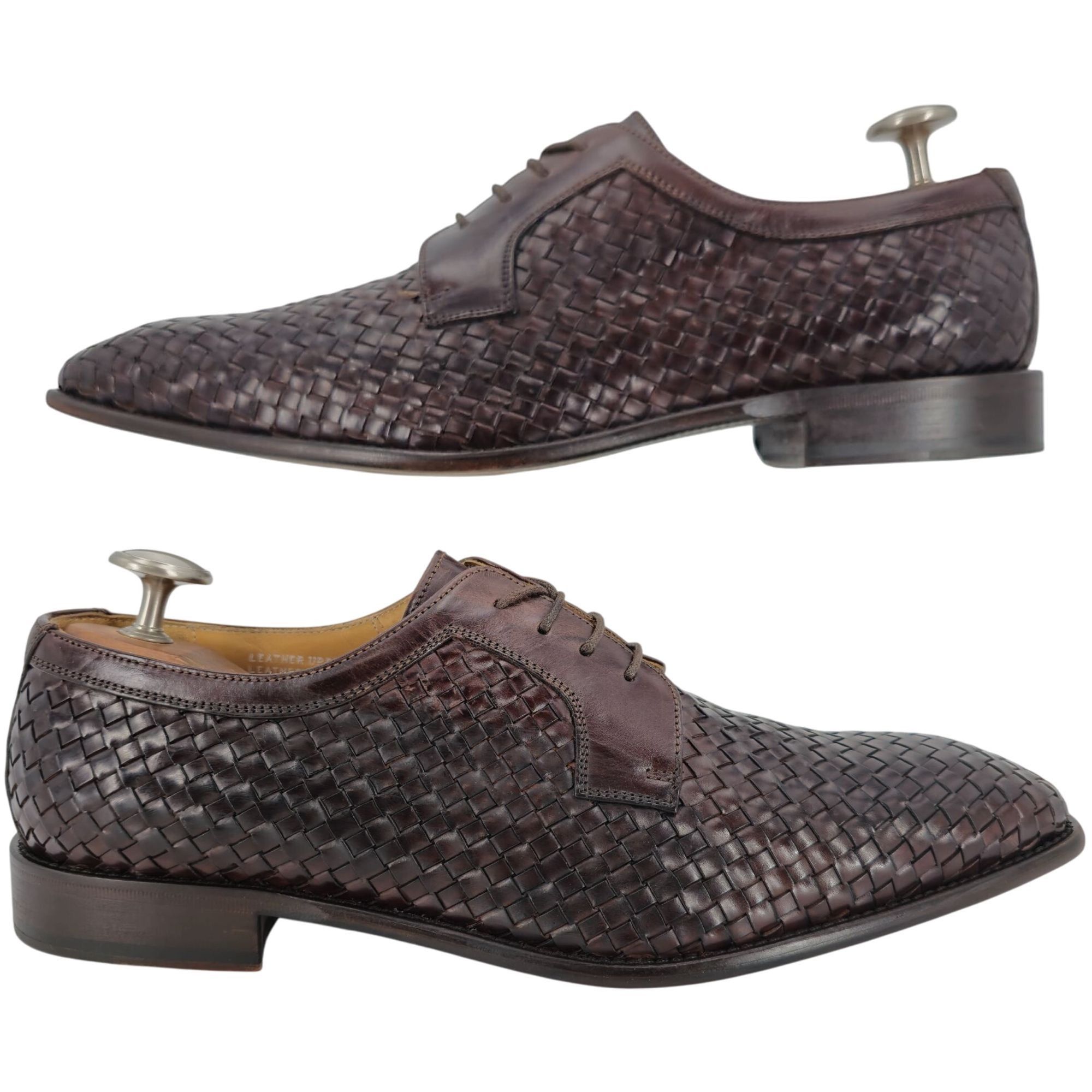 Paul Fredrick Paul Fredrick Italian Brown All Leather Woven Dress Shoes 12 Size US 12 / EU 45 - 3 Thumbnail