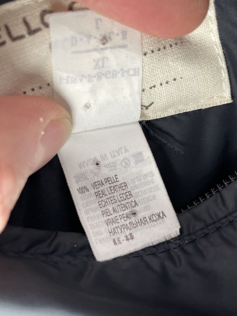 Brunello Cucinelli BRUNELLO CUCINELLI Brown Leather Nylon Blue Bomber Jacket Size US L / EU 52-54 / 3 - 23 Thumbnail