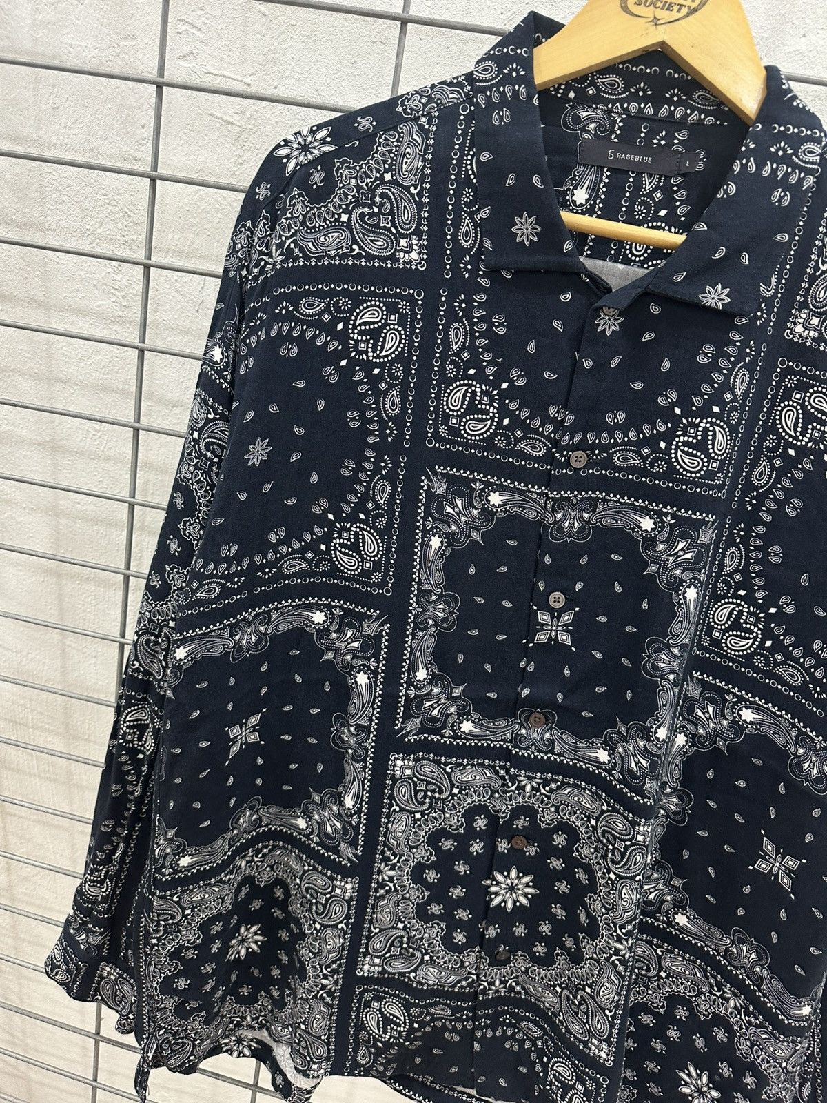 RAGEBLUE Rare Beautiful Rageblue Bandana Paisley Open Collar Shirt Size US L / EU 52-54 / 3 - 5 Thumbnail