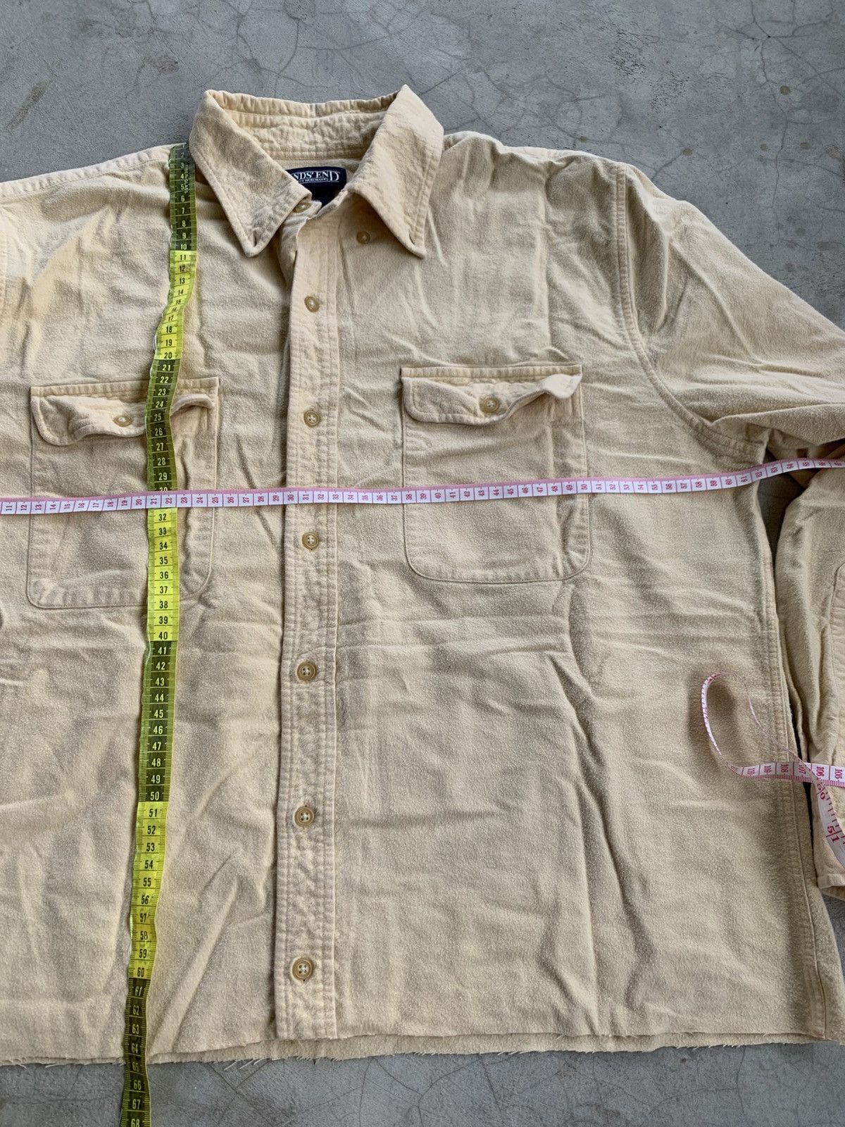 Vintage Cropped button up shirt double pocket lands’end boxy Size US L / EU 52-54 / 3 - 7 Thumbnail