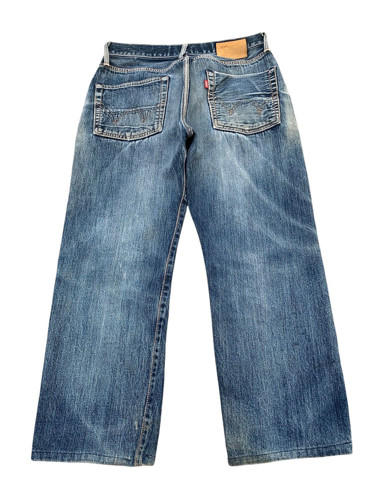 Edwin VINTAGE EDWIN 505 SELVEDGE FADED & RUSTY DISTRESSED DENIM Size US 32 / EU 48 - 4 Thumbnail