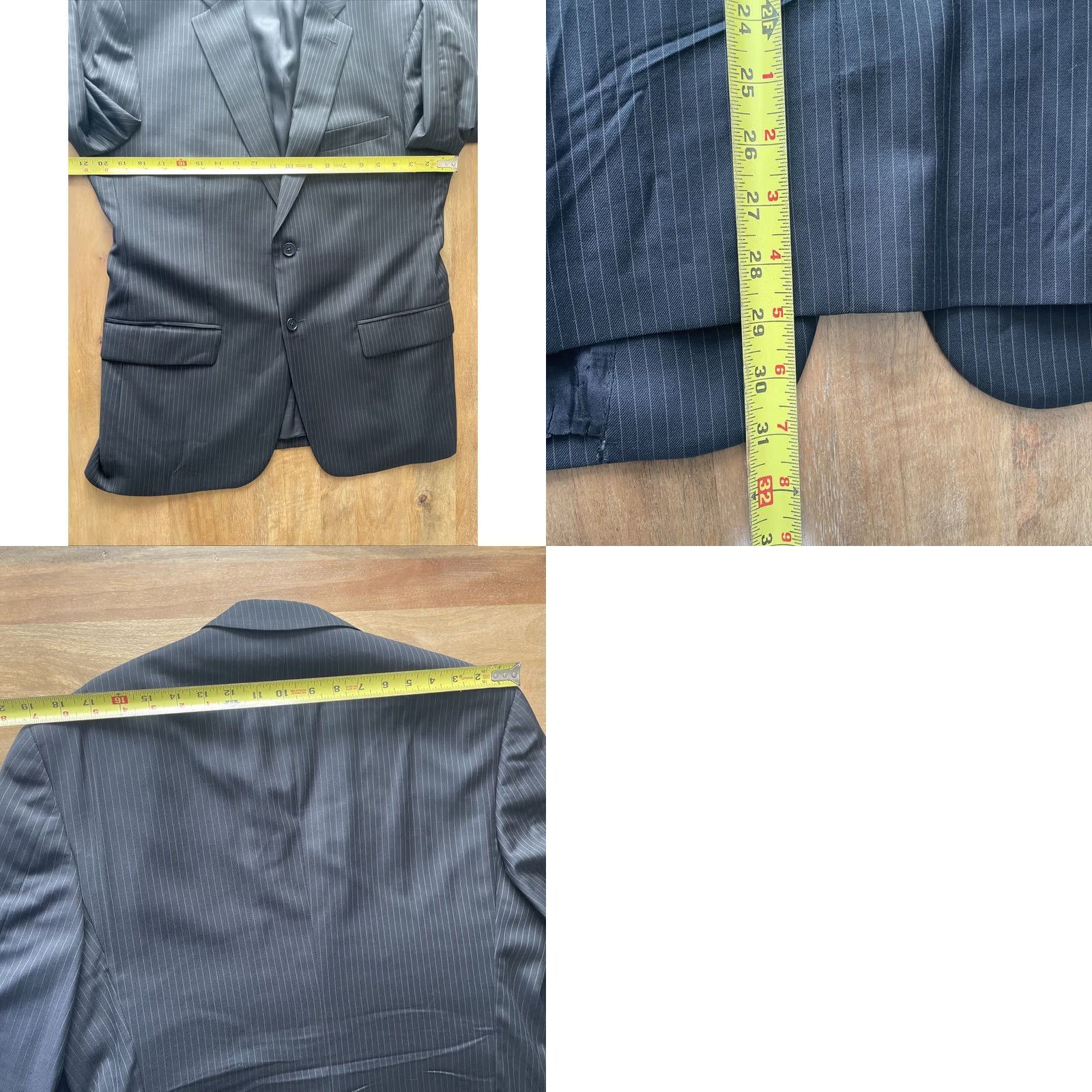 John Varvatos John Varvatos Sport Coat Mens Size 42S Slim Fit Black Pinstripe Wool Jacket Short Length Notch Lapel Two-Button Front Size US XS / EU 42 / 0 - 8 Thumbnail