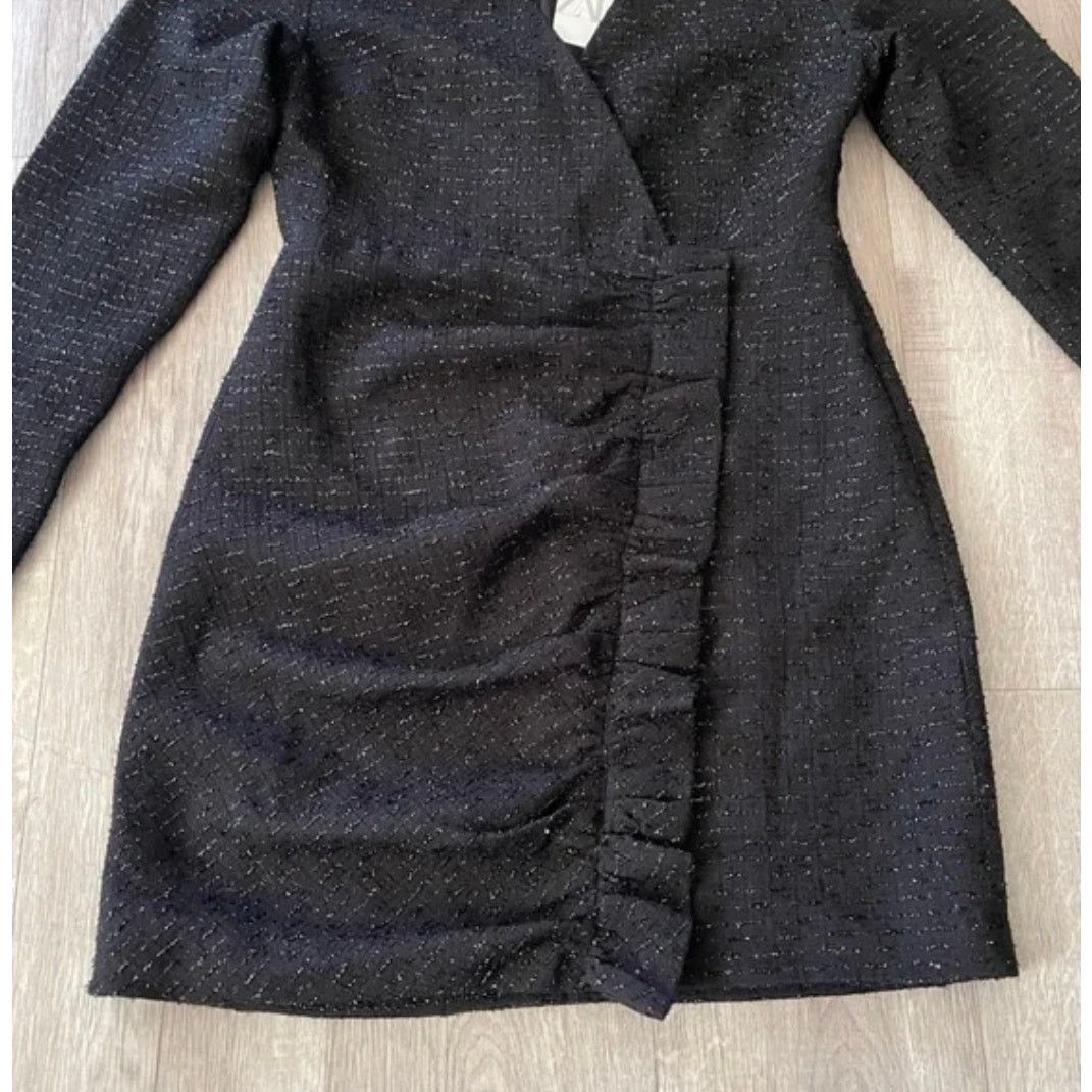 Zara ZARA BLOGGER FAVORITE TEXTURED WEAVE DRESS WITH RUFFLE Size XL / US 12-14 / IT 48-50 - 6 Thumbnail