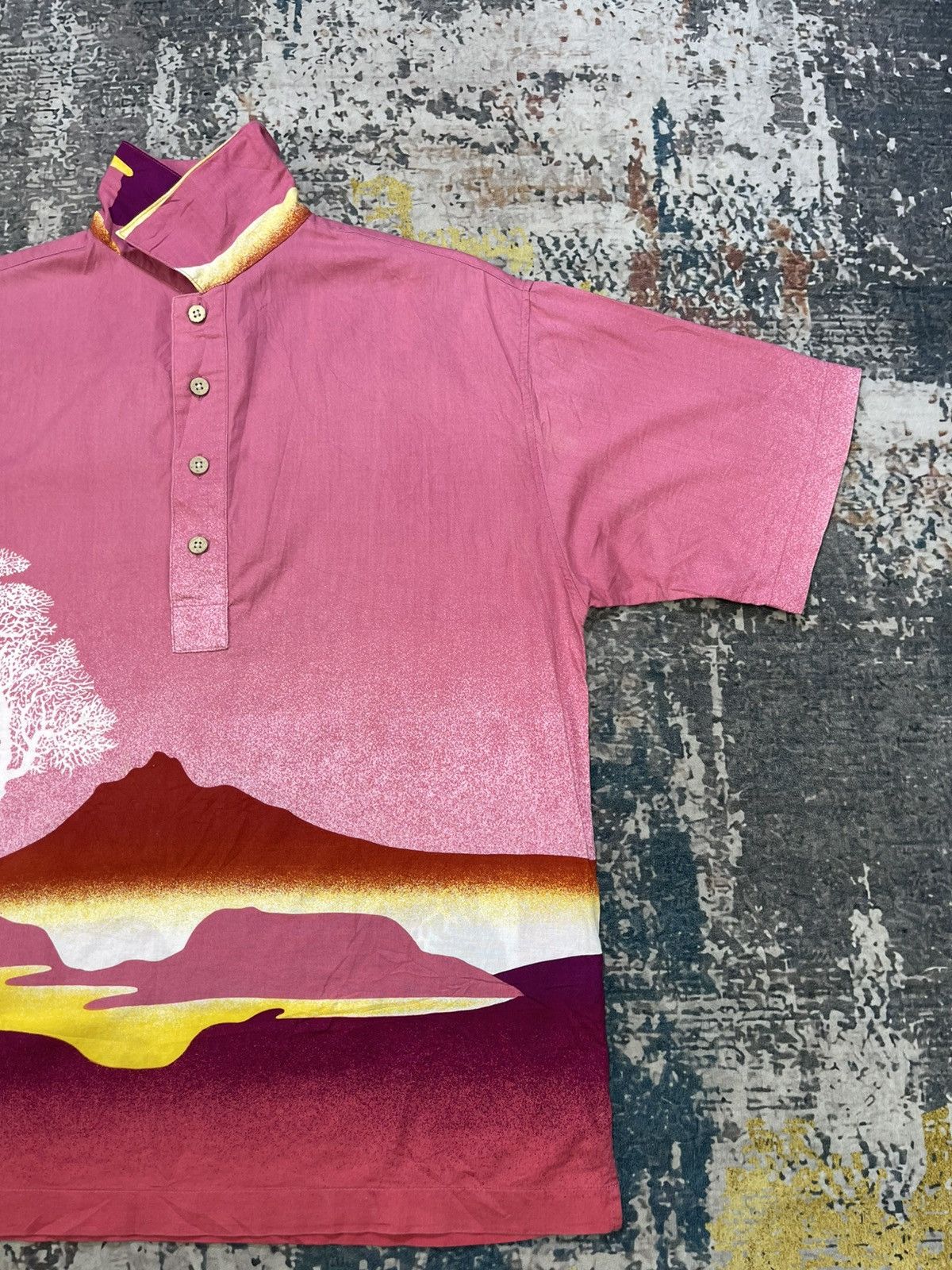 Vintage Vtg Half Button Landscape Hawaii Polo Shirt Size US M / EU 48-50 / 2 - 4 Thumbnail