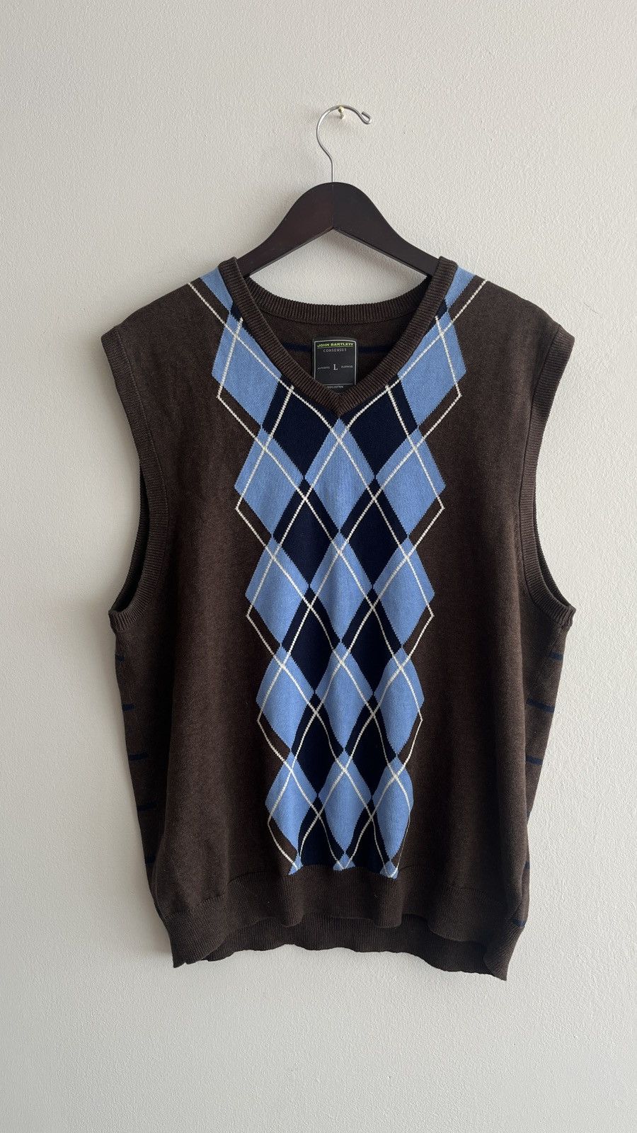 John Bartlett × Vintage John Bartlett Blue Tonal Checkered Vest Size US L / EU 52-54 / 3 - 1 Thumbnail