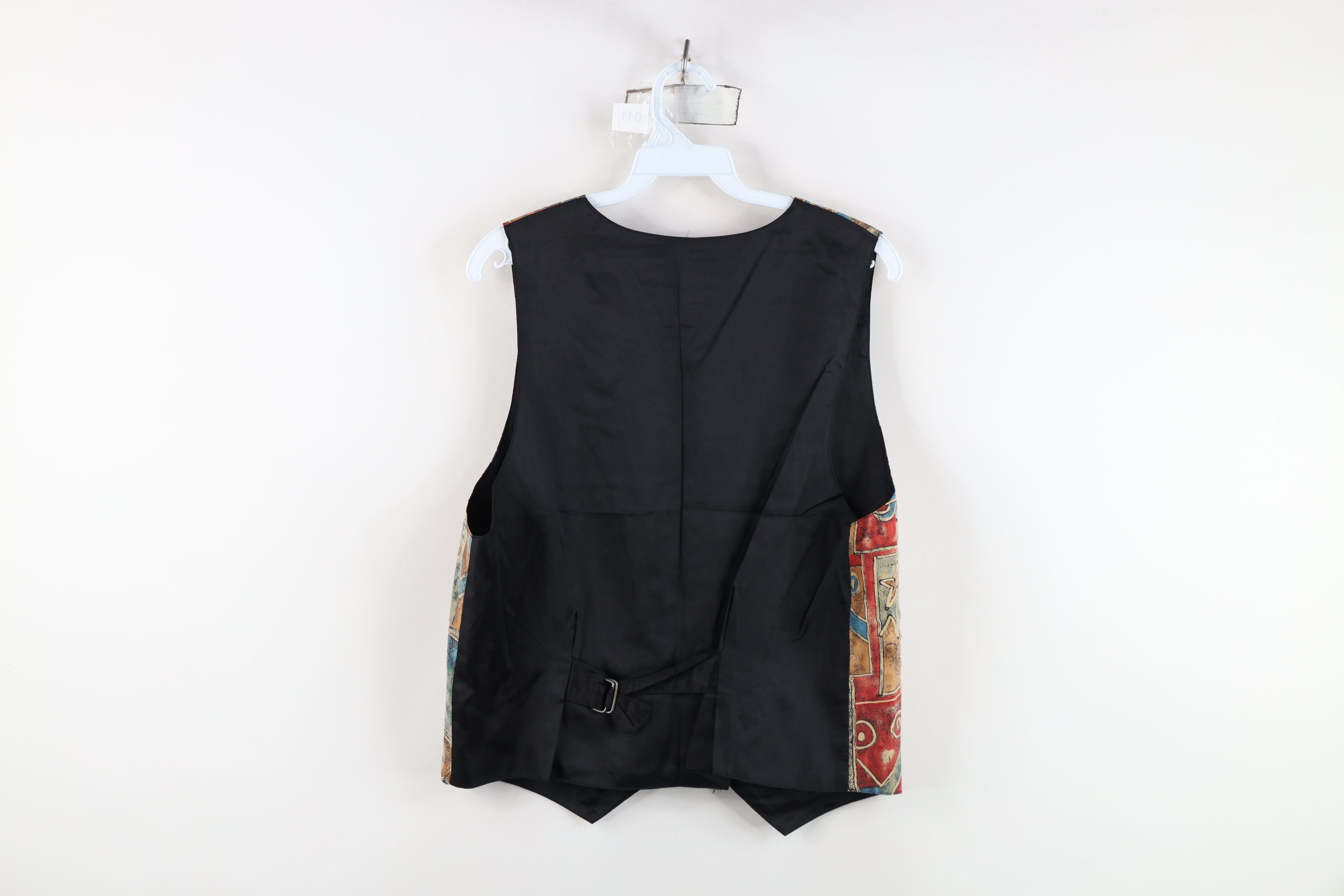 Vintage Vintage 90s Streetwear Abstract Silk Buckle Back Vest Jacket Size L / US 10 / IT 46 - 11 Thumbnail