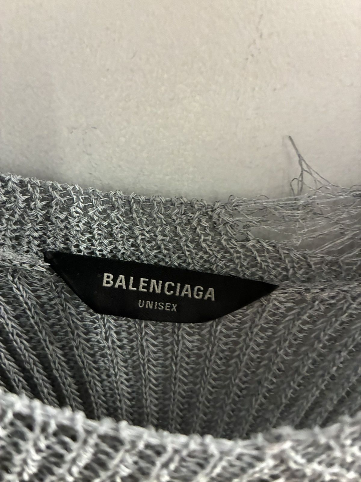 Balenciaga BALENCIAGA Reflective / Distressed Ribs Sweater Size US M / EU 48-50 / 2 - 6 Thumbnail