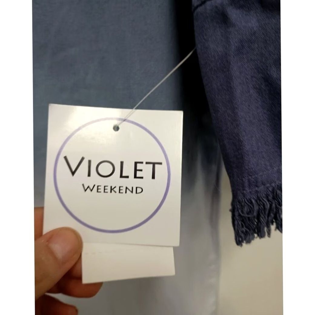 Vintage Violet Weekend BOHO Mini Dress Size Medium Blue Ombre Bell Sleeve Casual NWT Size M / US 6-8 / IT 42-44 - 3 Thumbnail