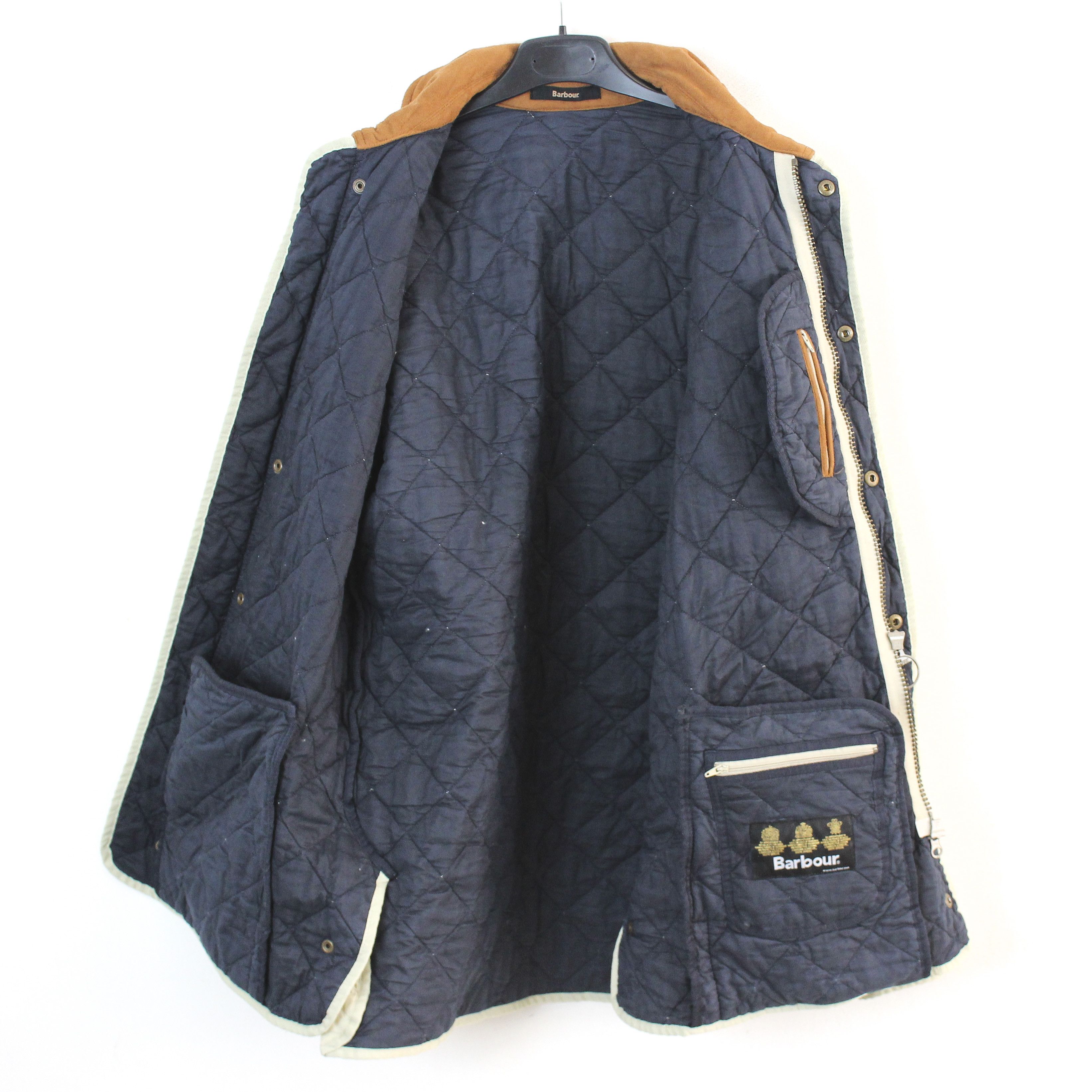 Barbour quilt jacket men L beige coat diamond zip country English Size US L / EU 52-54 / 3 - 2 Thumbnail