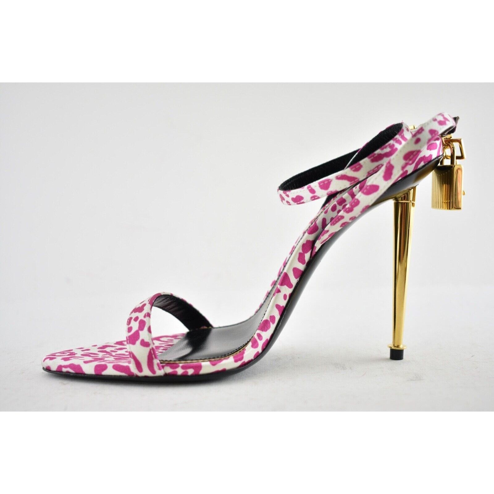 Tom Ford Padlock Animal Print Lock Ankle Strap Sandal Heel Pump 36.5 Size US 6.5 / IT 36.5 - 9 Thumbnail