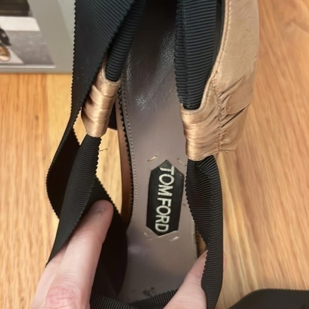 Tom Ford Tom Ford Cognac Satin Black Tie Heels Size US 9 / IT 39 - 9 Thumbnail