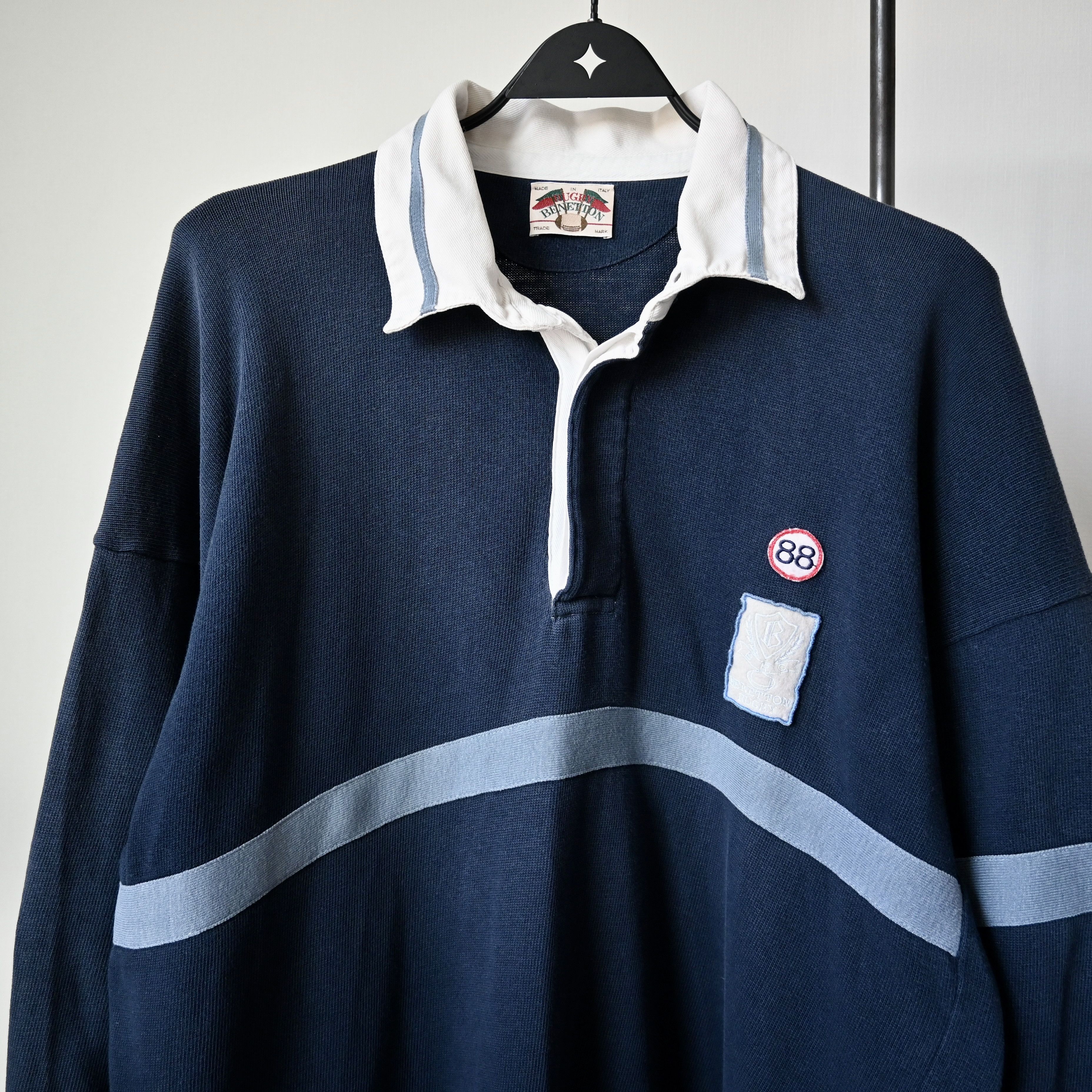 United Colors Of Benetton VTG 1990s United Colors Of Benetton rugby shirt Size US XL / EU 56 / 4 - 6 Thumbnail