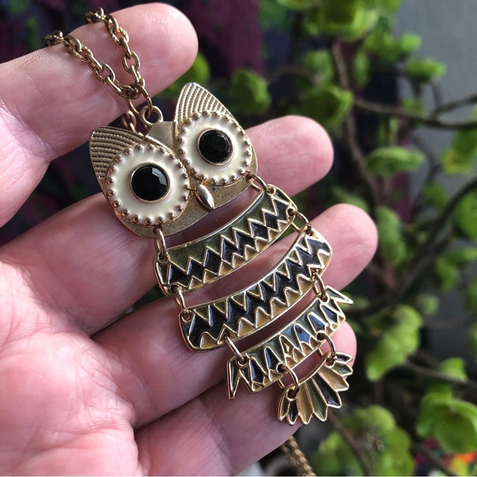 Jewelry Modern vintage articulated owl pendant on chain necklace Size ONE SIZE - 2 Thumbnail