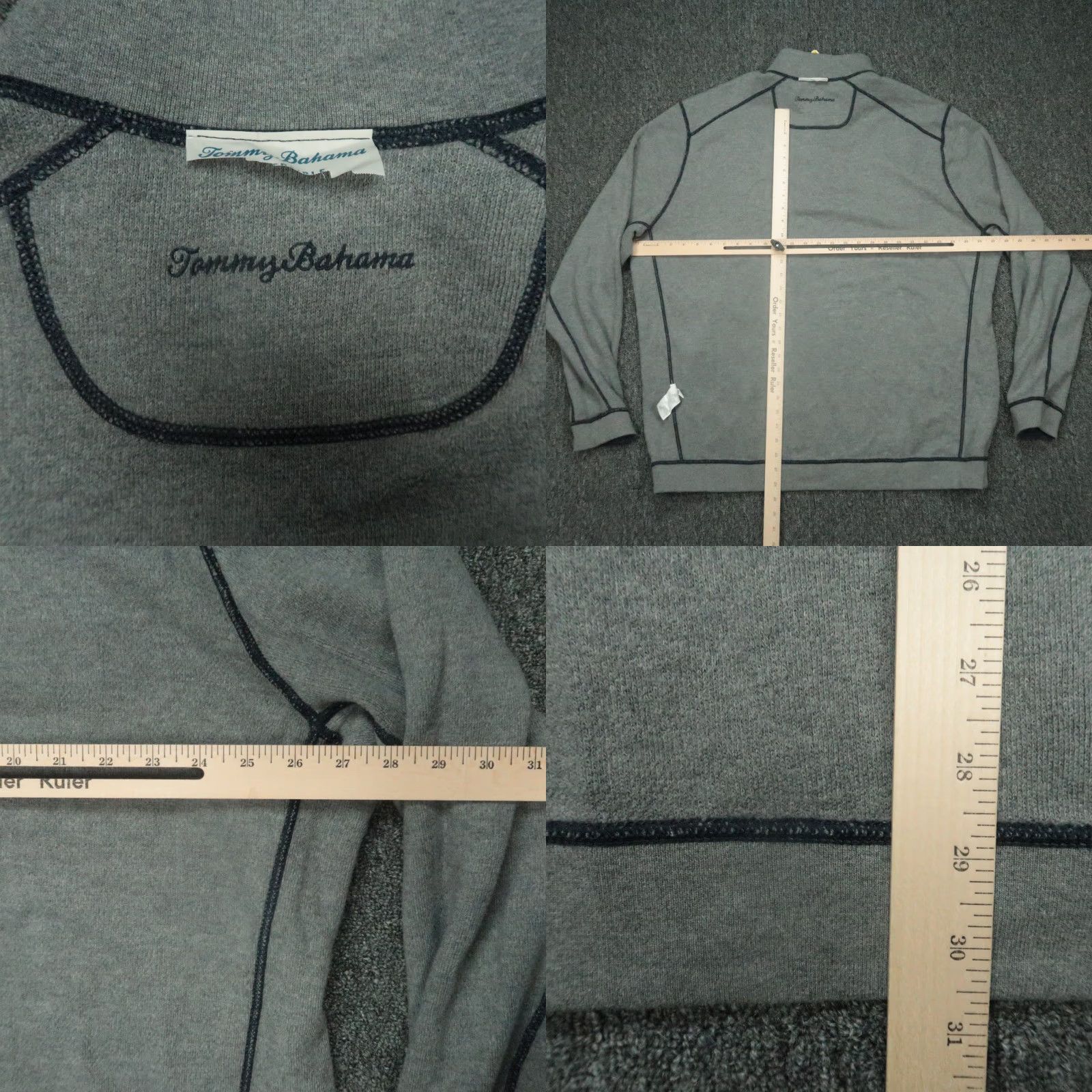 Tommy Bahama VINTAGE Tommy Bahama Sweater Shirt Men 2XL Reversible Half Zip Blue Gray 1/2 Zip Mock Neck Winter Fall 90s Mens Size US XXL / EU 58 / 5 - 8 Thumbnail