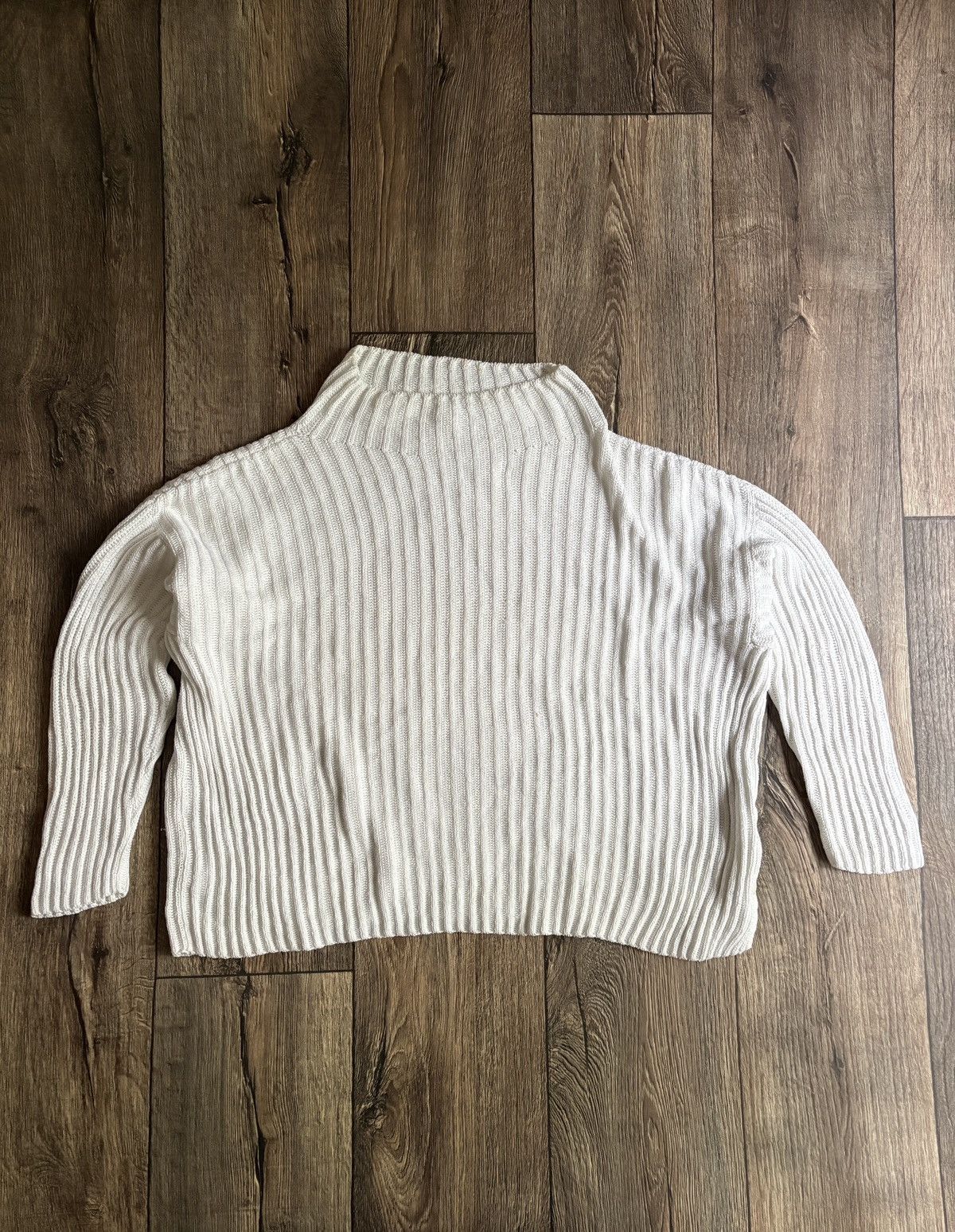 Brunello Cucinelli Brunello Cucinelli English Rib Knit White Sweater Size Large Size L / US 10 / IT 46 - 1 Thumbnail