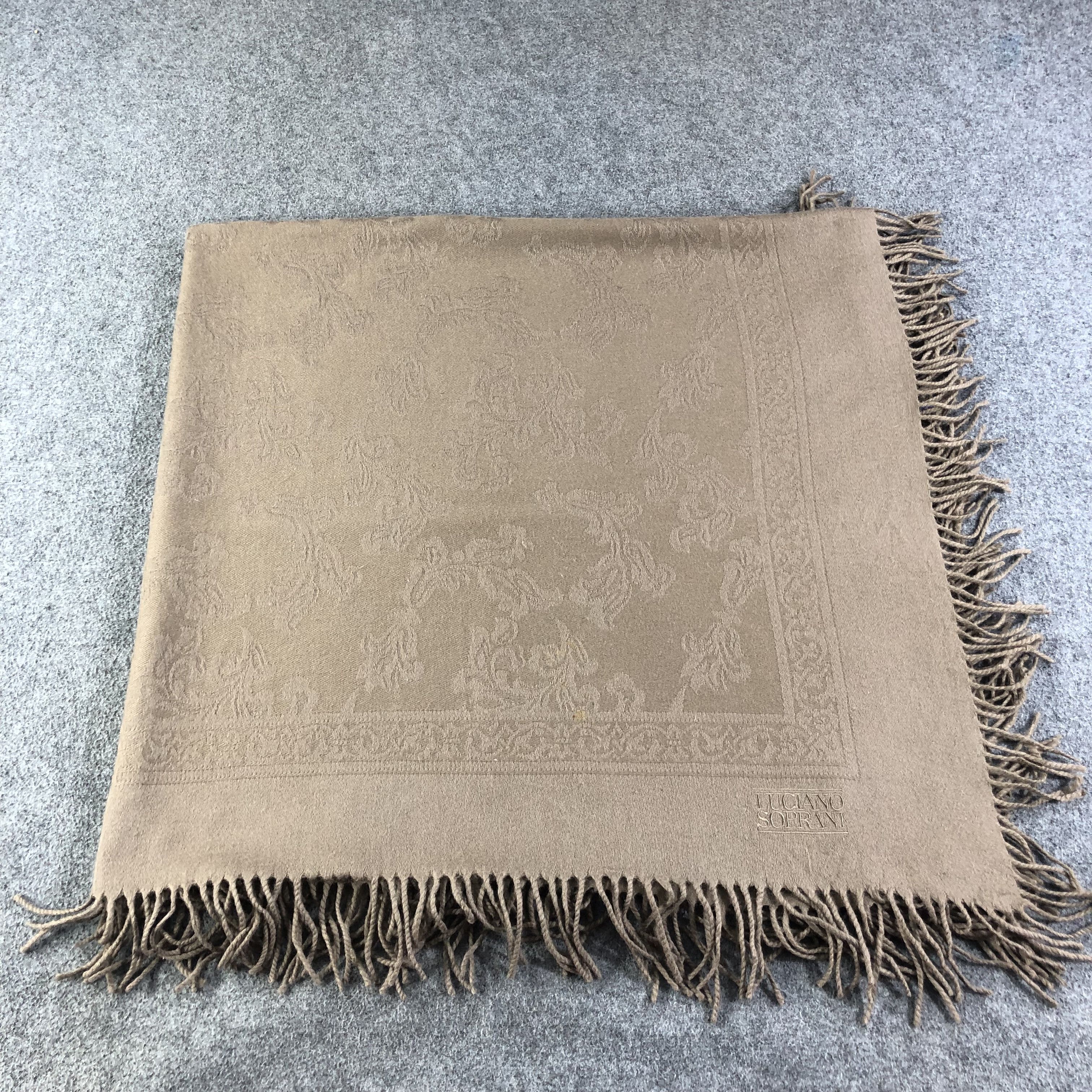 Japanese Brand Luciano Soprani Over Sized Wool Scarf Muffler Blanket V1113 Size ONE SIZE - 2 Thumbnail