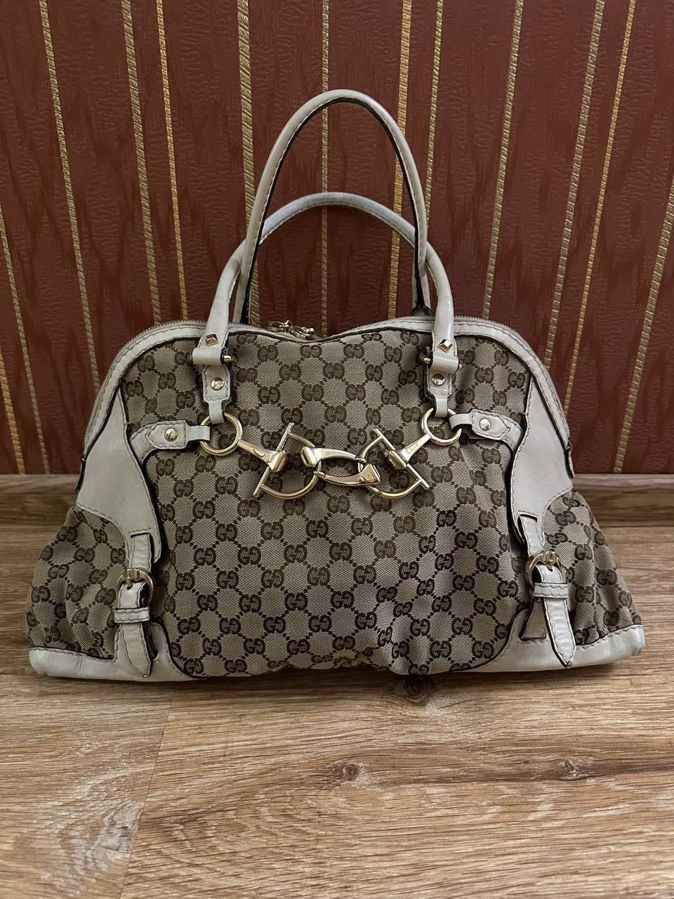 Gucci Gucci GG Canvas Horsebit Horse Nail Boston Bag Purse Vintage Size ONE SIZE - 2 Thumbnail