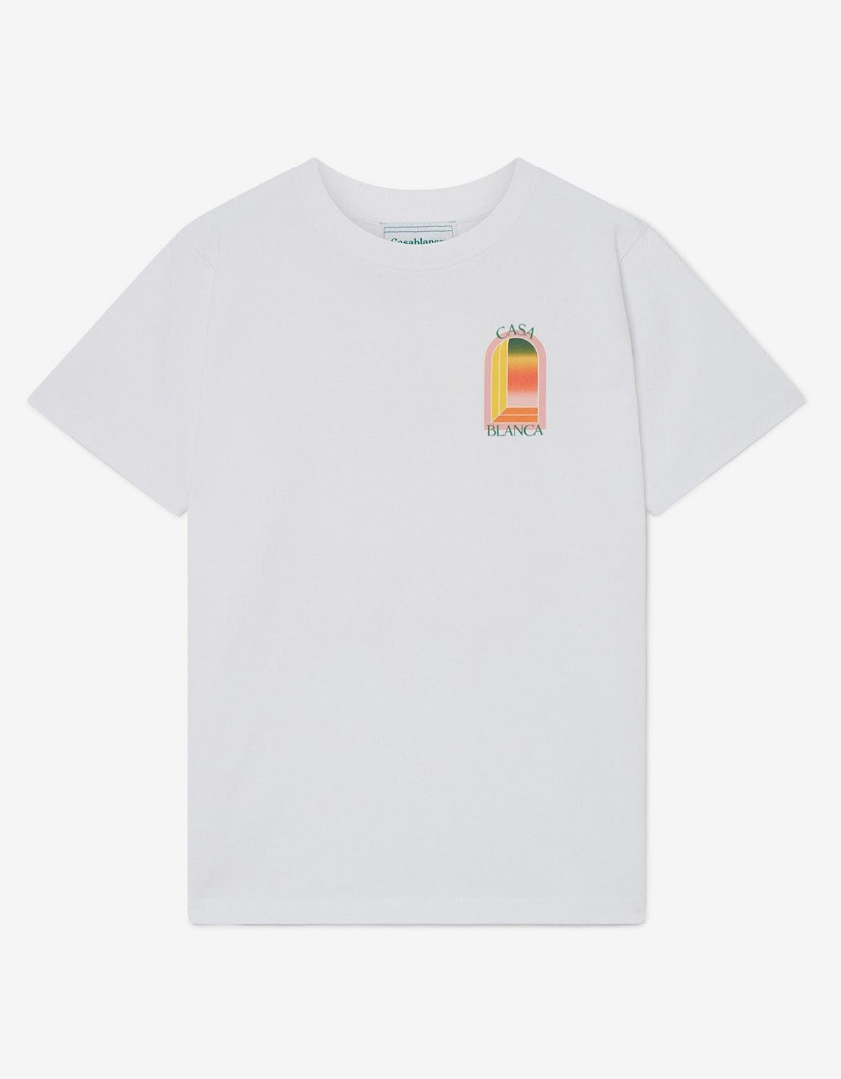 image of Casablanca White Gradient L'arche T-Shirt, Men's (Size Medium)