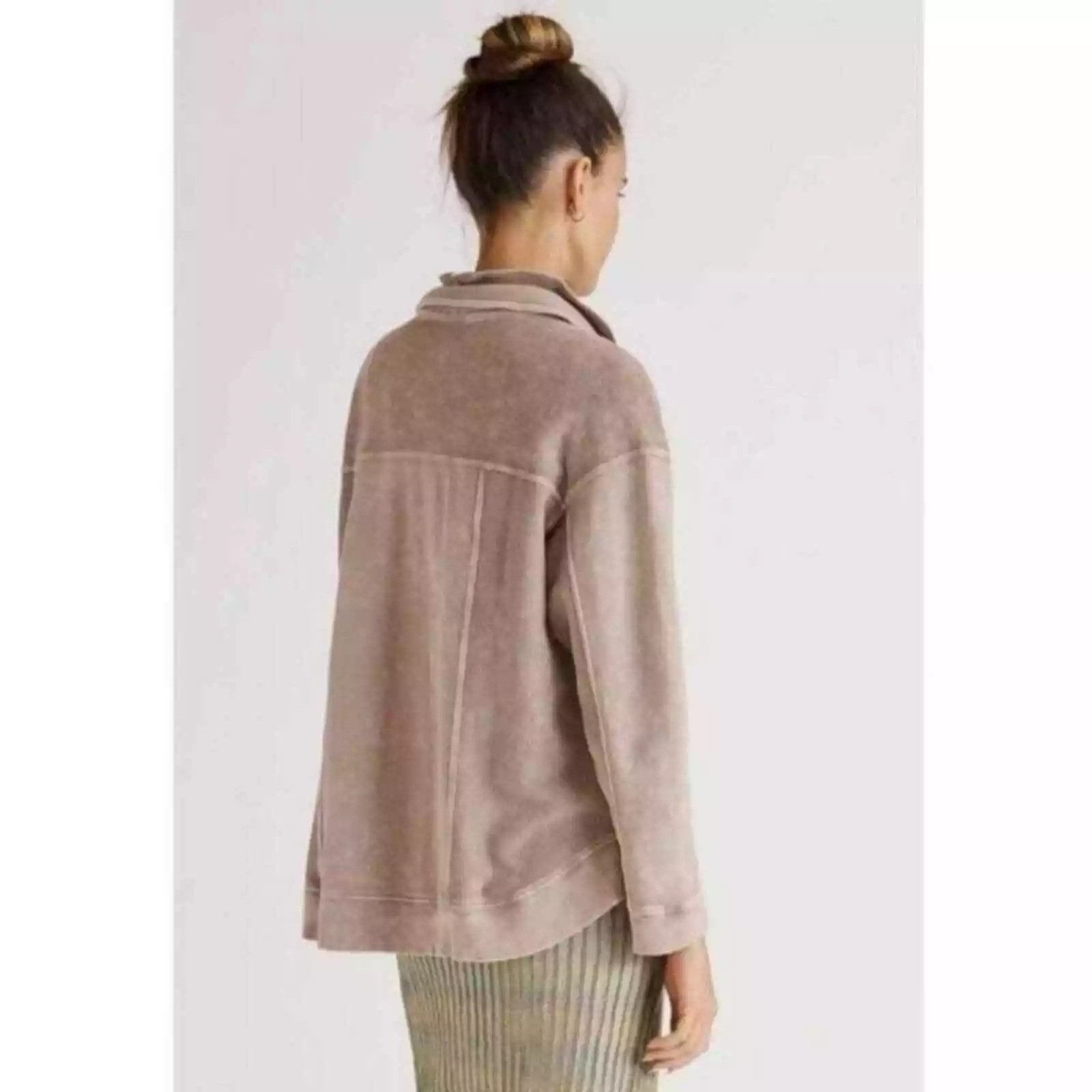 Anthropologie Pilcro Anthropologie Taupe Oversized Shacket Size XL / US 12-14 / IT 48-50 - 4 Thumbnail