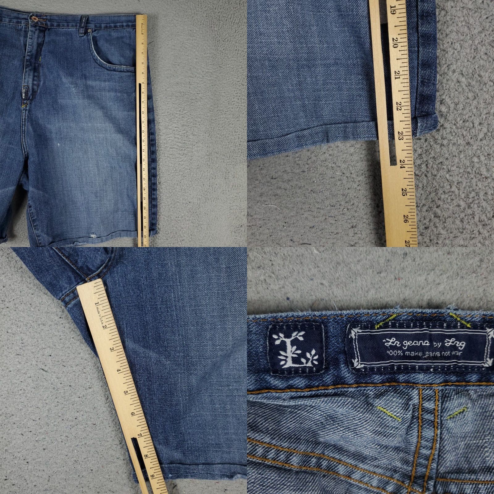 Denime LRG Men's 46 Blue Distressed Denim Shorts, Regular Fit, Casual Chino, 5-Pocket Design Size US 30 / EU 46 - 8 Thumbnail