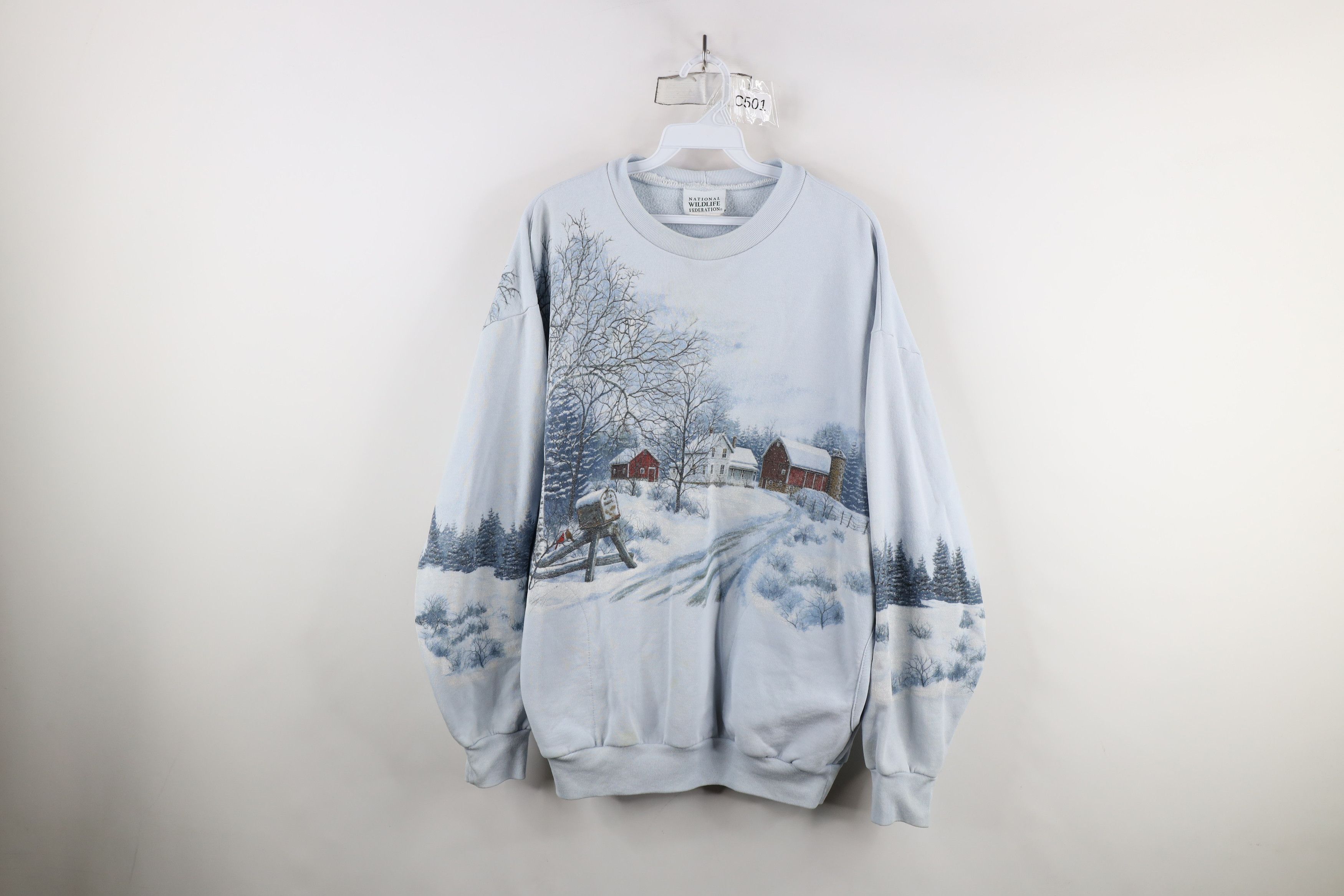 Vintage Vintage 90s Streetwear Christmas Farmhouse All Sweatshirt Size L / US 10 / IT 46 - 1 Thumbnail