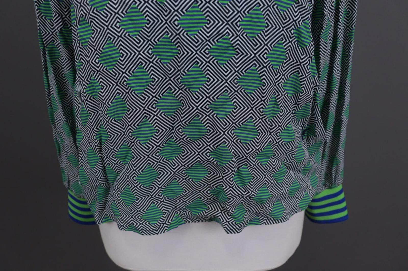 Designer Emily Van Den Bergh Green Geometric Summer Shirt Top Size 38 Size M / US 6-8 / IT 42-44 - 5 Thumbnail