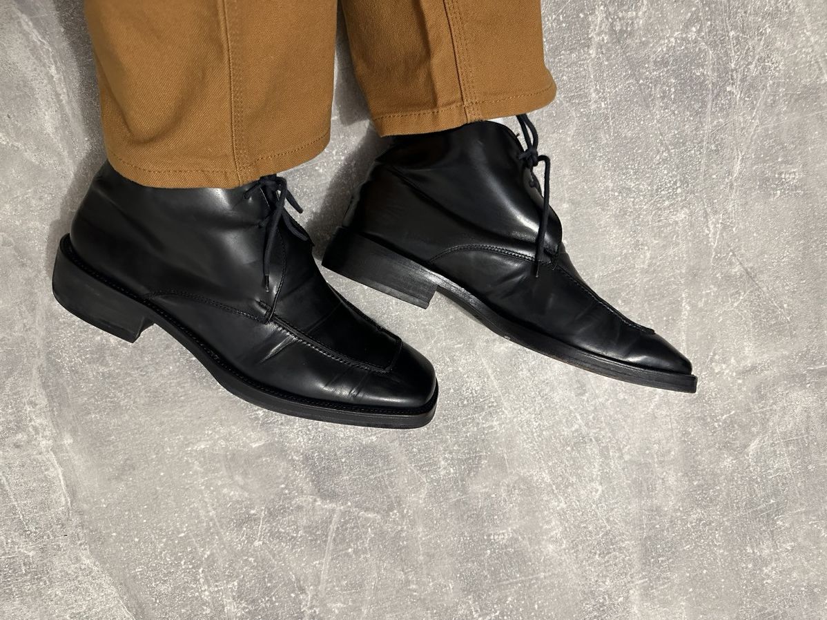 Vintage 80’s Vintage classic square toe leather boots Size US 12 / EU 45 - 8 Thumbnail