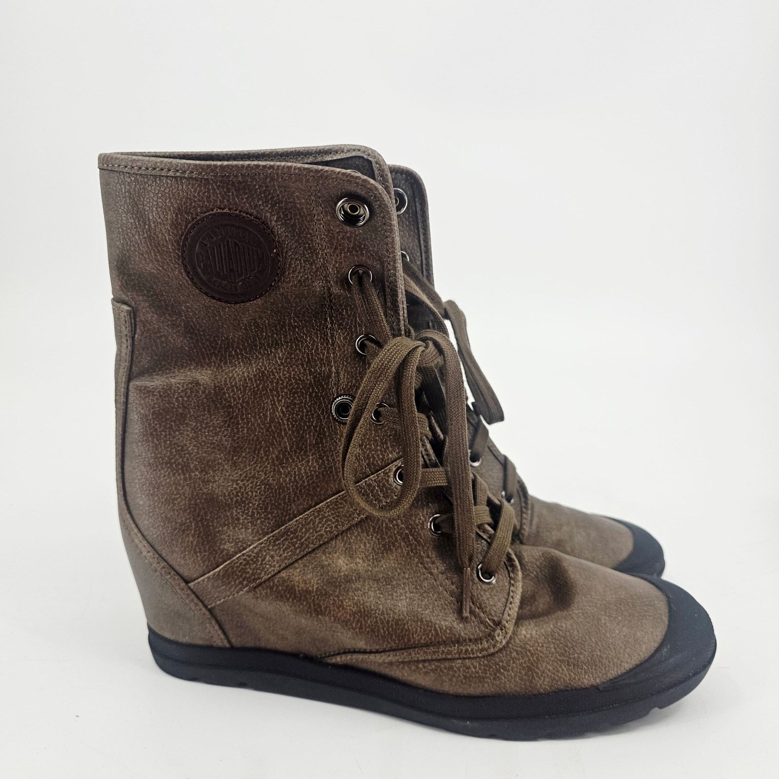Palladium Palladium Ecuador Brown Leather Wedge Hidden Heel Boot 11 Size US 11 / IT 41 - 8 Thumbnail