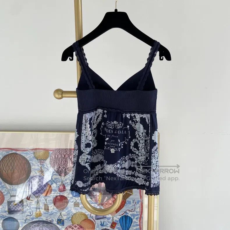 Hermes Hermes Patterned Camisole Top Size XXS / US 00 / IT 34 - 2 Thumbnail