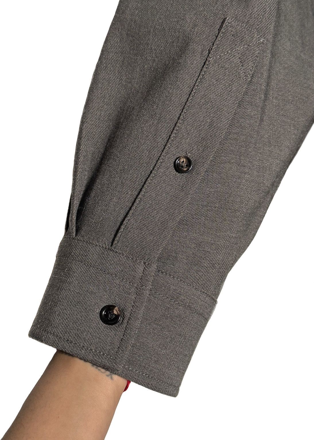Bottega Veneta Bottega Veneta Grey Wool Serge Buttoned Shirt Size XL / US 12-14 / IT 48-50 - 5 Thumbnail