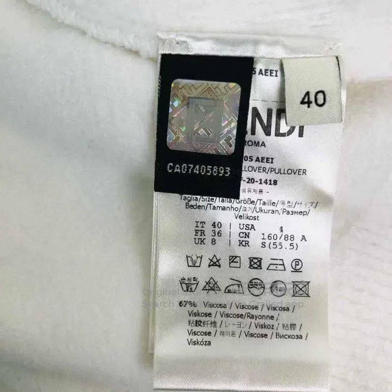 Fendi Fendi FF Full Print Back Letter Logo Terry Crewneck Sweate Size XS / US 0-2 / IT 36-38 - 4 Thumbnail