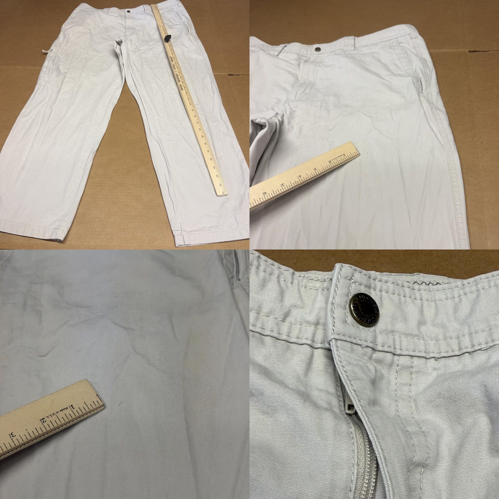 Vintage Columbia Mens Cargo Pants 40x30 Beige Relaxed Canvas Hiking Outdoor Casual Straight Leg Zip Front Front Pockets Size US 40 / EU 56 - 8 Thumbnail