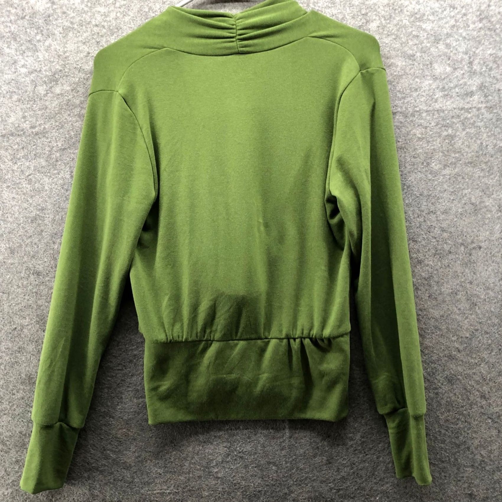Vintage OGL Move Surplice Wrap Top Womens S Green Long Sleeve Jersey Blouse" Size S / US 4 / IT 40 - 2 Thumbnail