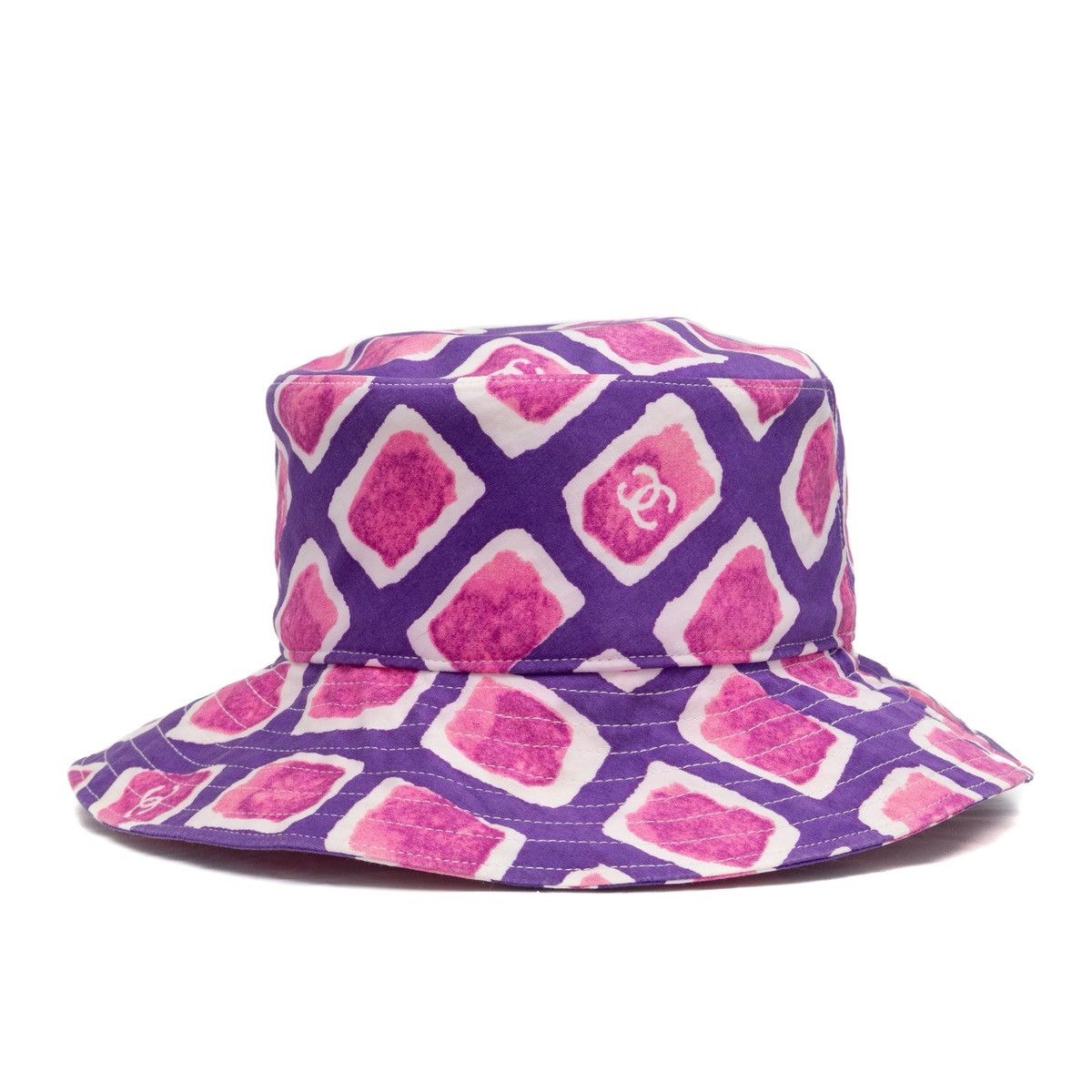 Chanel CHANEL Y2K CC Logo Multicolor Abstract-Print Bucket Hat 57 Size ONE SIZE - 4 Thumbnail