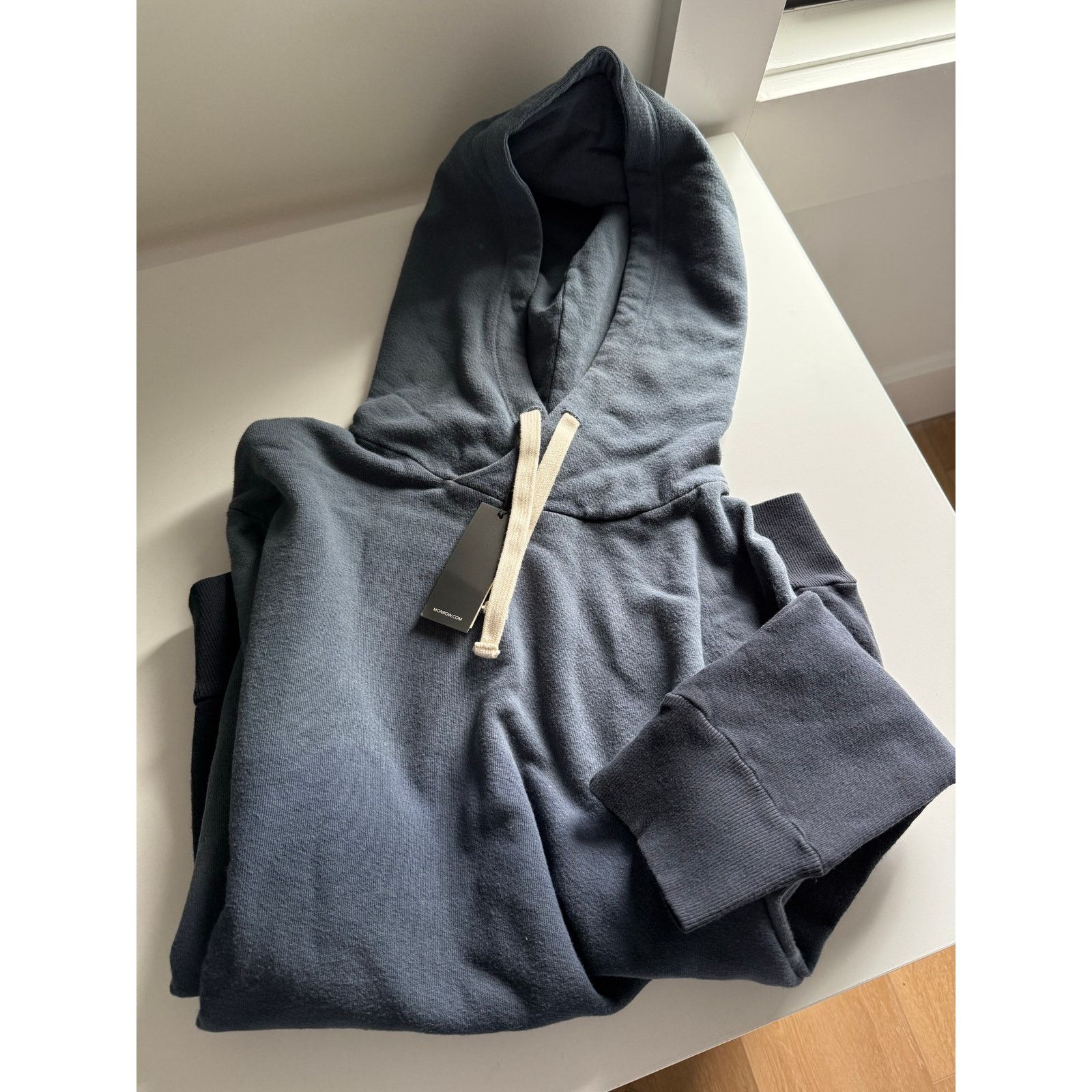 MONROW $143 New Monrow Men’s Blue Steel Ombré Terry Hoodie - Small Size US S / EU 44-46 / 1 - 5 Thumbnail
