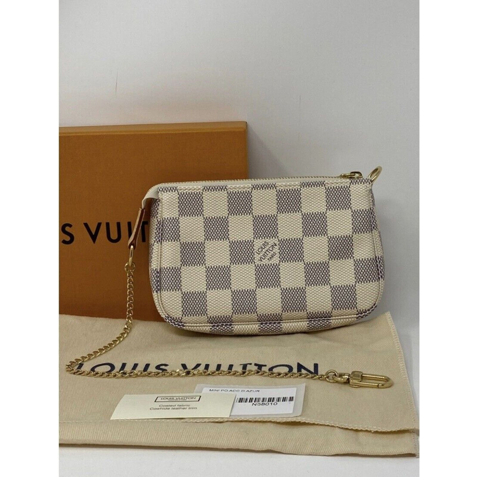 Louis Vuitton NEW LOUIS VUITTON Mini Pochette Accessoire Pouch Damier Azur Size ONE SIZE - 5 Thumbnail