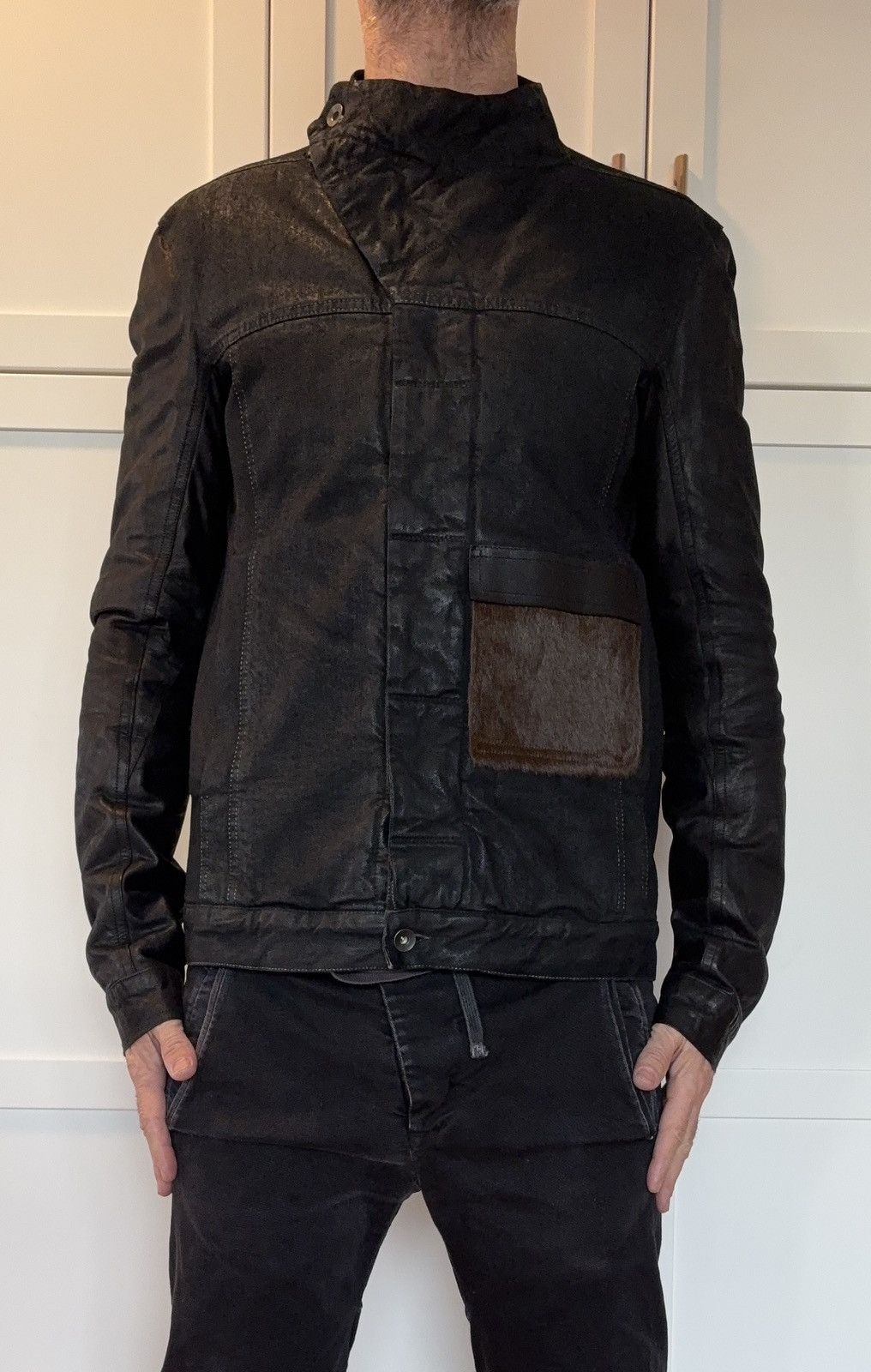 Rick Owens Drkshdw BNWT Slave Jacket w/ Leather Sleeves & Pocket Patch Size US M / EU 48-50 / 2 - 3 Thumbnail