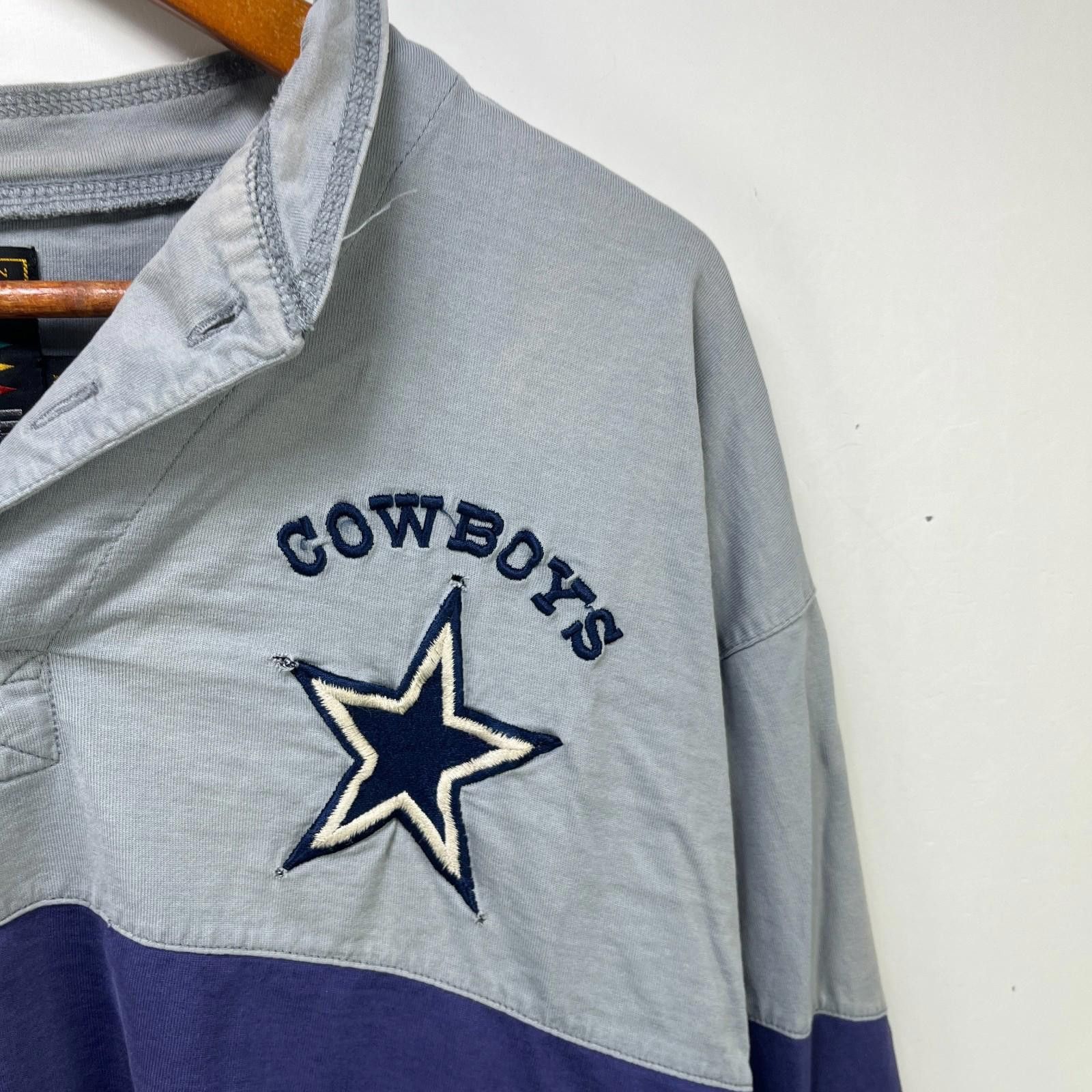 Other Vintage 90s Dallas Cowboys NFL Henley Shirt XL Navy Size ONE SIZE - 3 Thumbnail