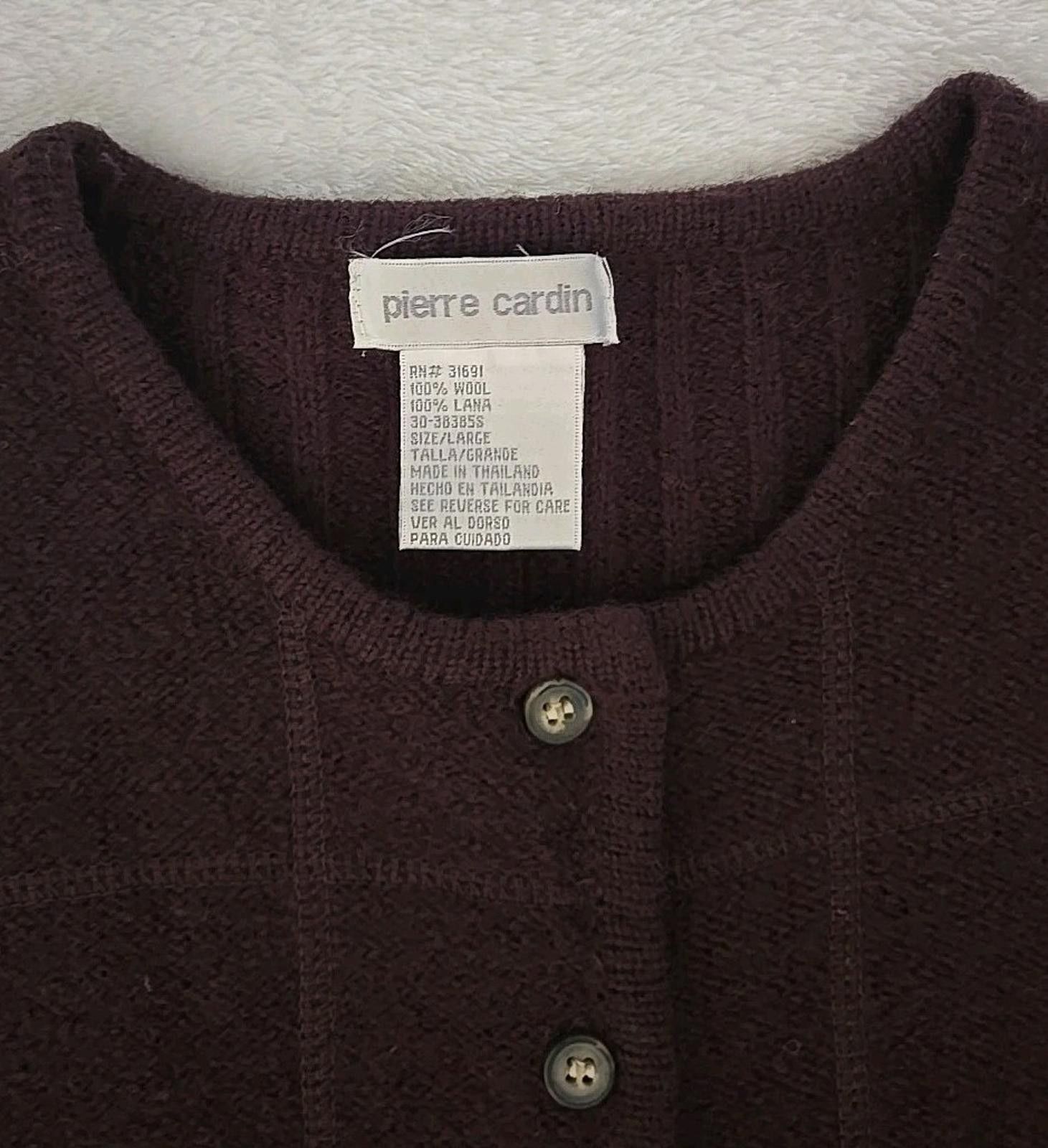 Pierre Cardin Vtg Pierre Cardin 100% Wool Sweater Vest Large Purple Preppy Size L / US 10 / IT 46 - 3 Thumbnail