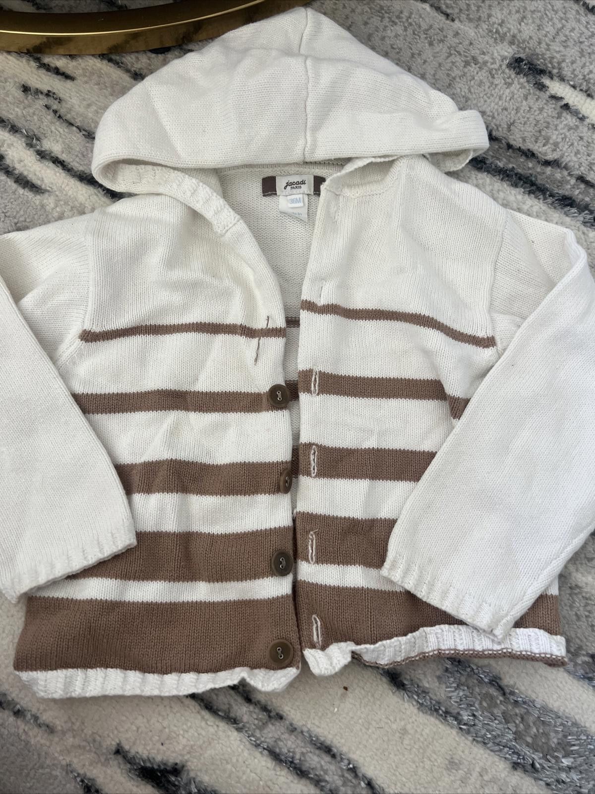 Designer Jacadi Stripped Hooded Sweater Size 36M Size US XXS / EU 40 - 1 Thumbnail